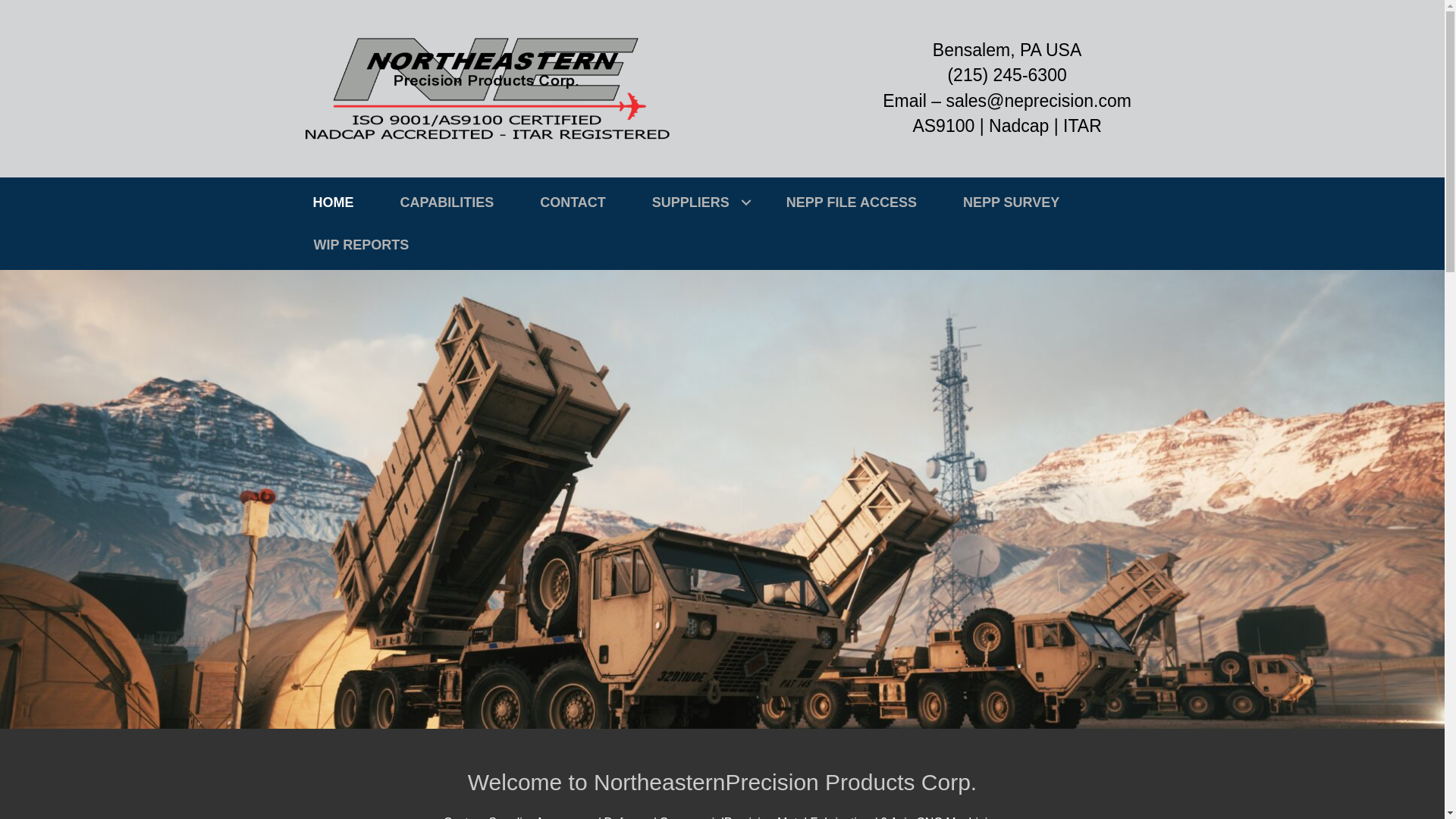 website screenshot of https://neprecision.org/