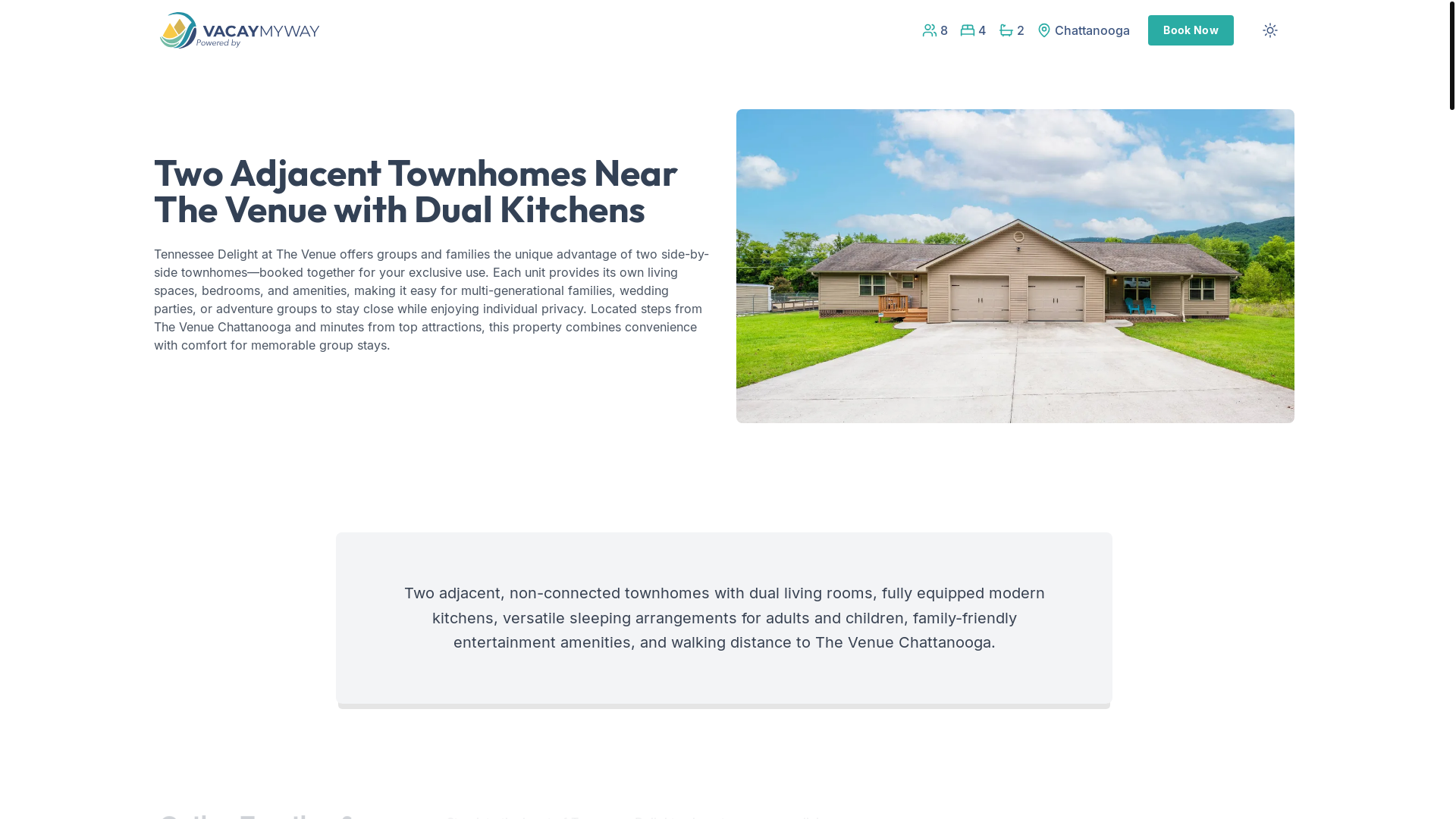 website screenshot of https://joychattanooga.vacations/
