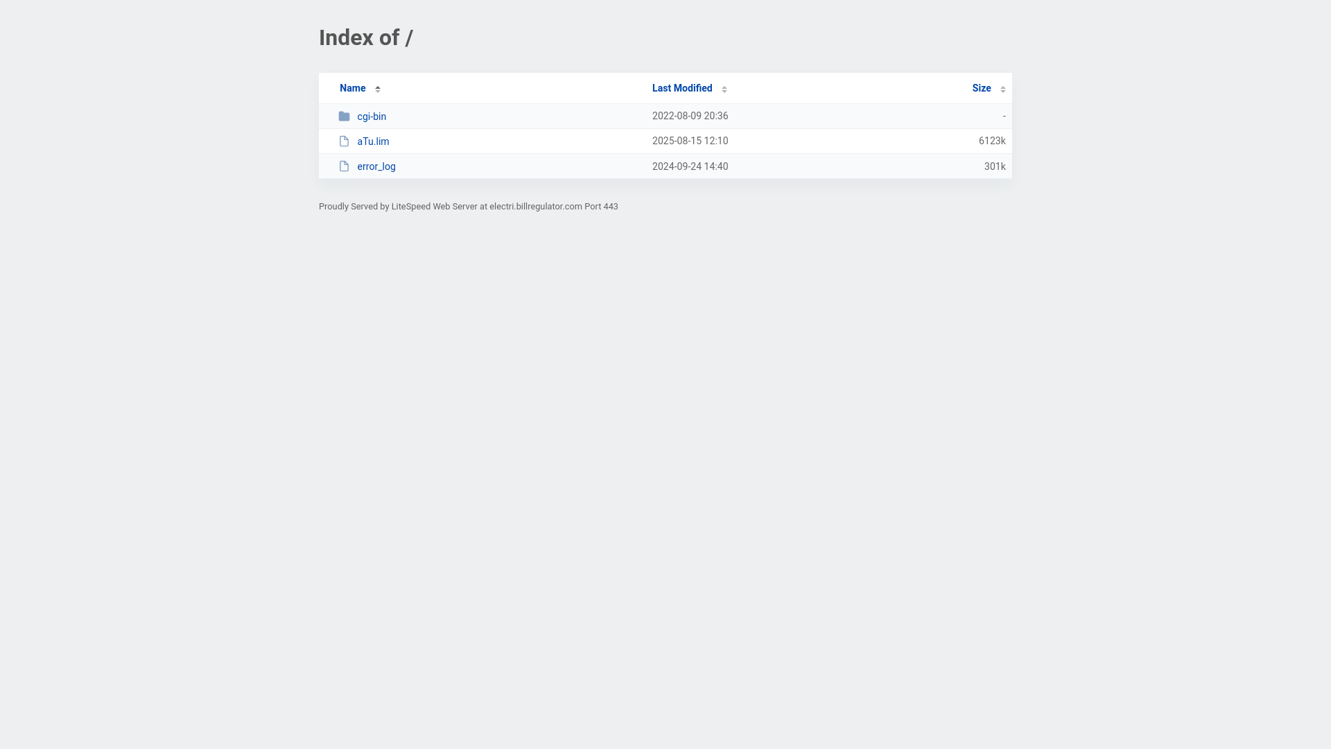 website screenshot of https://electri.billregulator.com