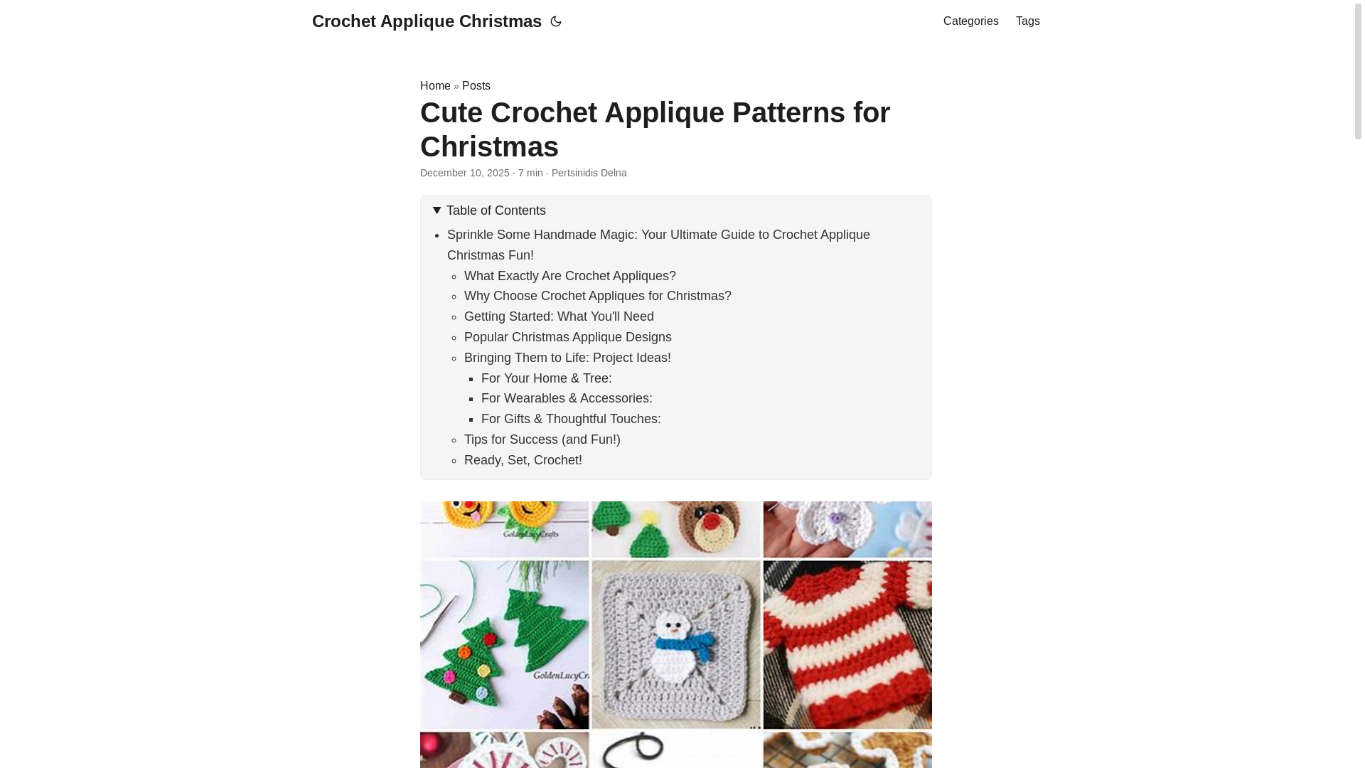 website screenshot of https://crochetappliquechristmas.pages.dev/