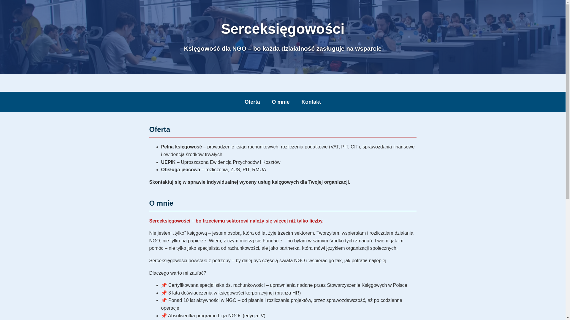 website screenshot of https://serceksiegowosci.pl/
