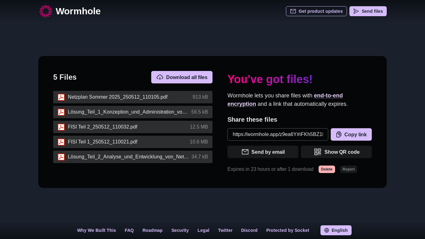 website screenshot of https://wormhole.app/z9ea6Y#iFKh5BZ1lXCB3uAaNwPQOw
