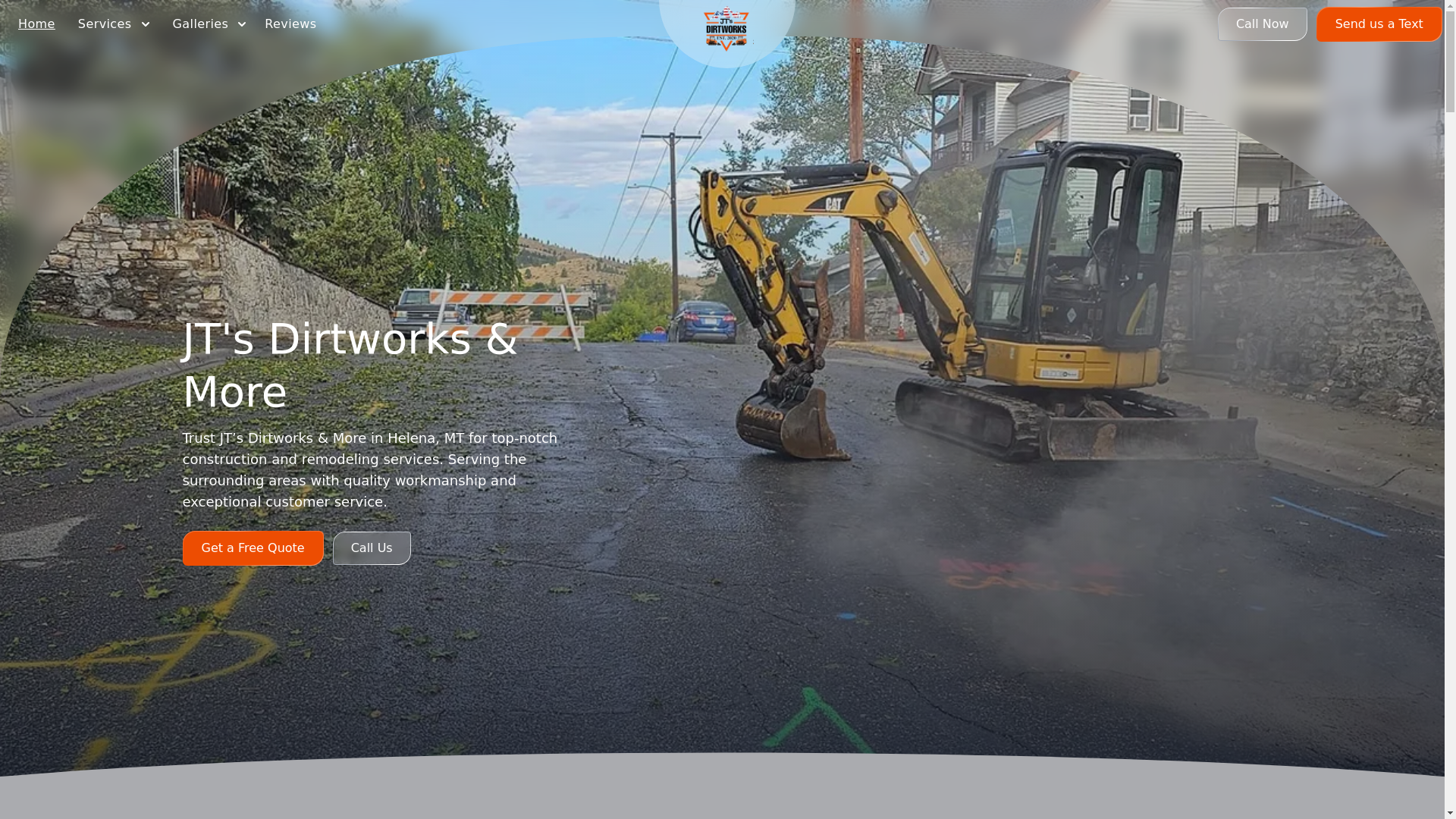 website screenshot of https://jtsdirtworksandmore.com/