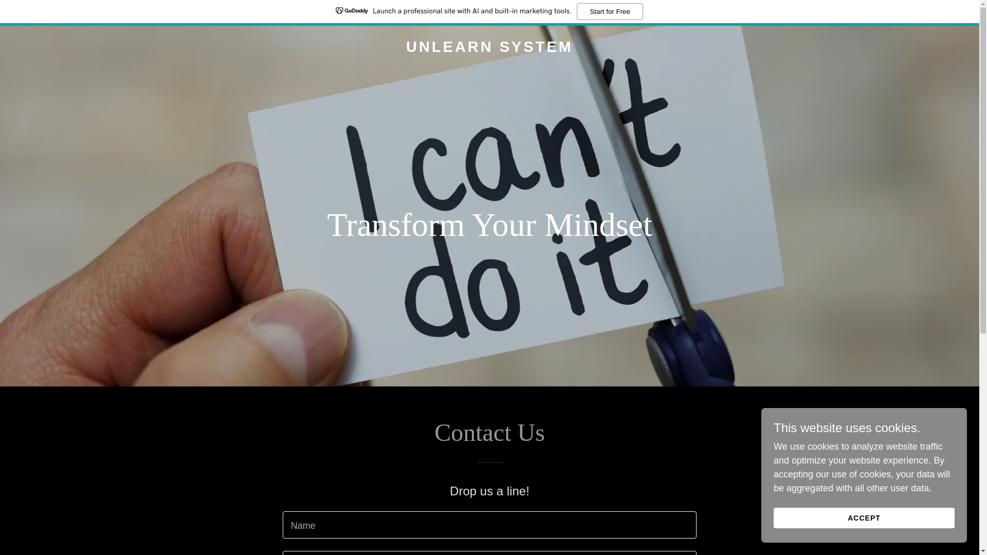 website screenshot of https://unlearnsystem.com/