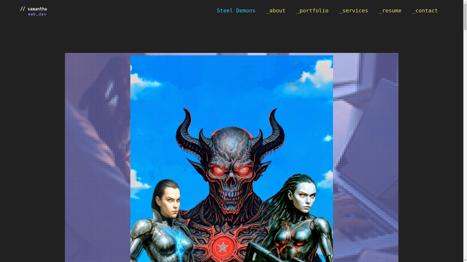 website screenshot of https://steeldemons.xyz/