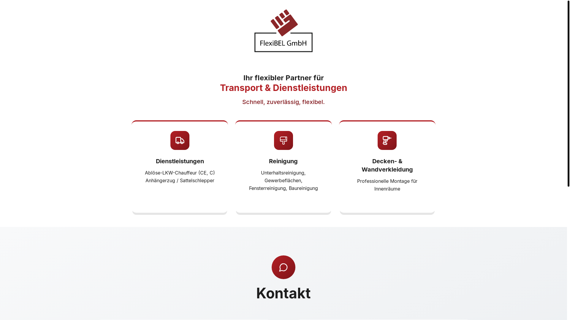 website screenshot of https://flexibelgmbh.ch/