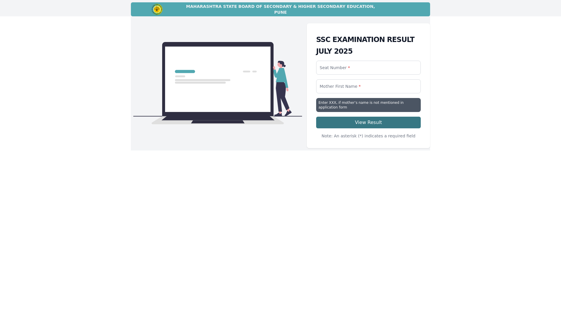 website screenshot of https://ssc-result-client-s3-march25.pages.dev/