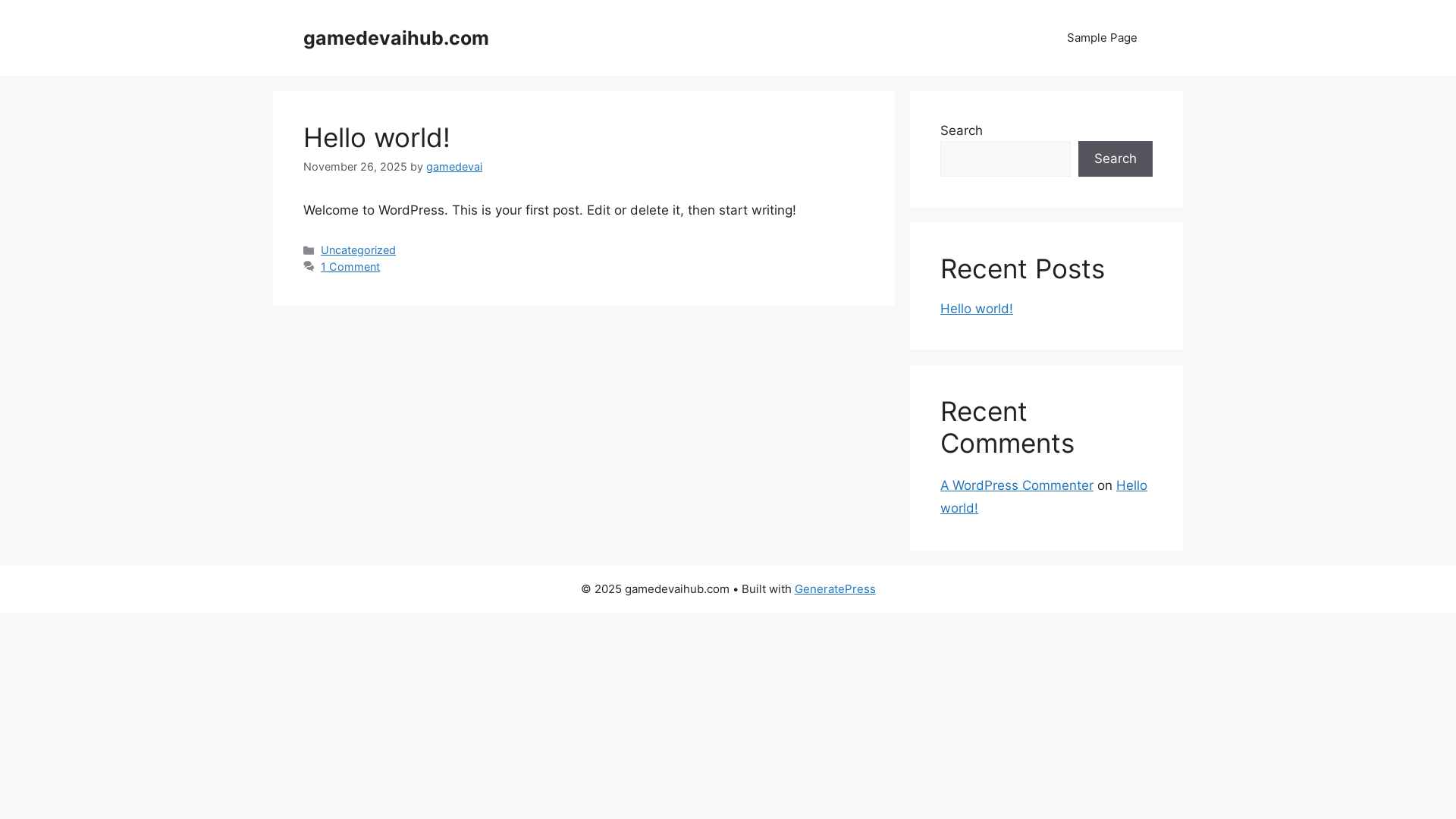 website screenshot of https://gamedevaihub.com/