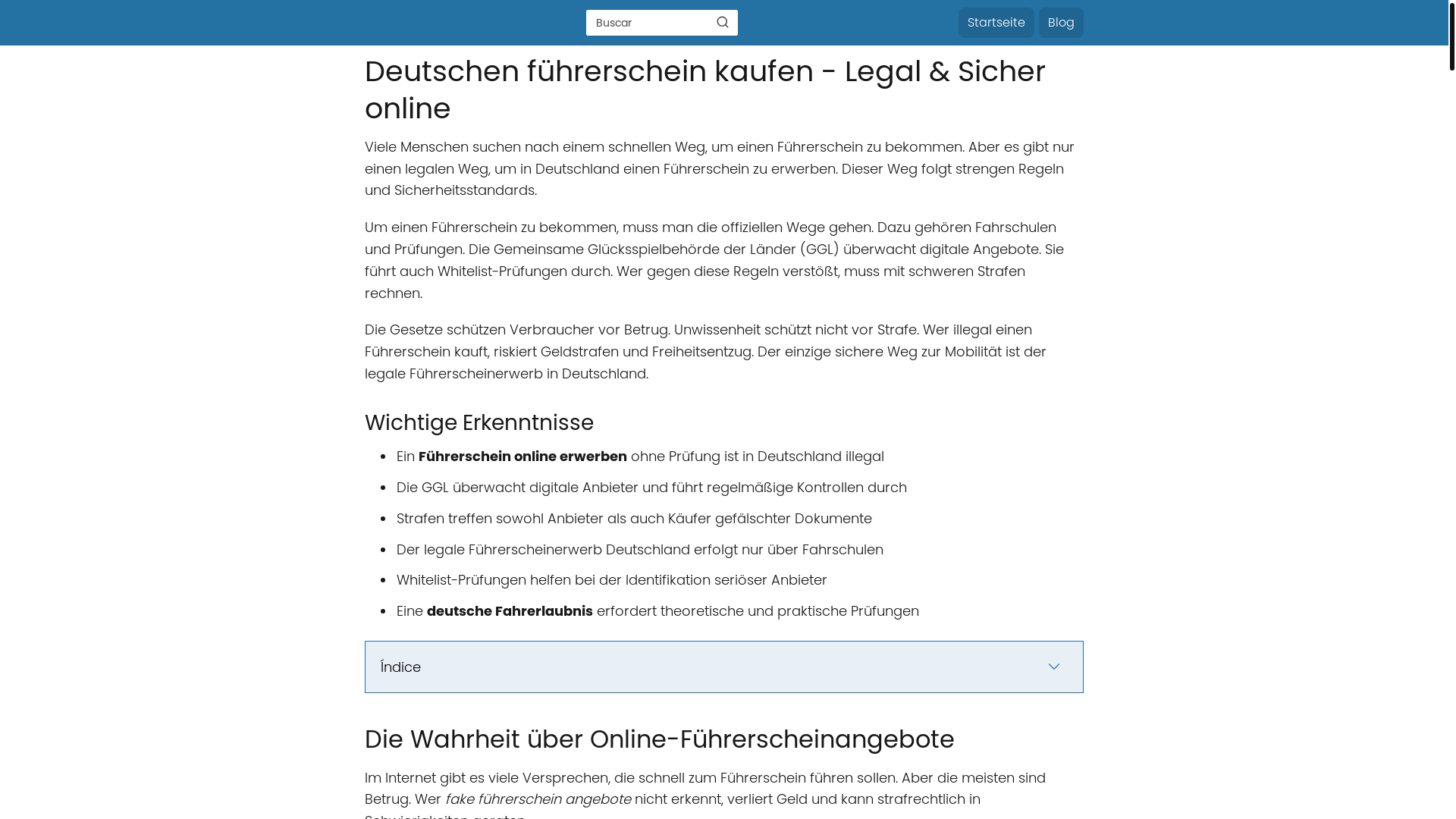 website screenshot of https://fuehrerschein24.org/