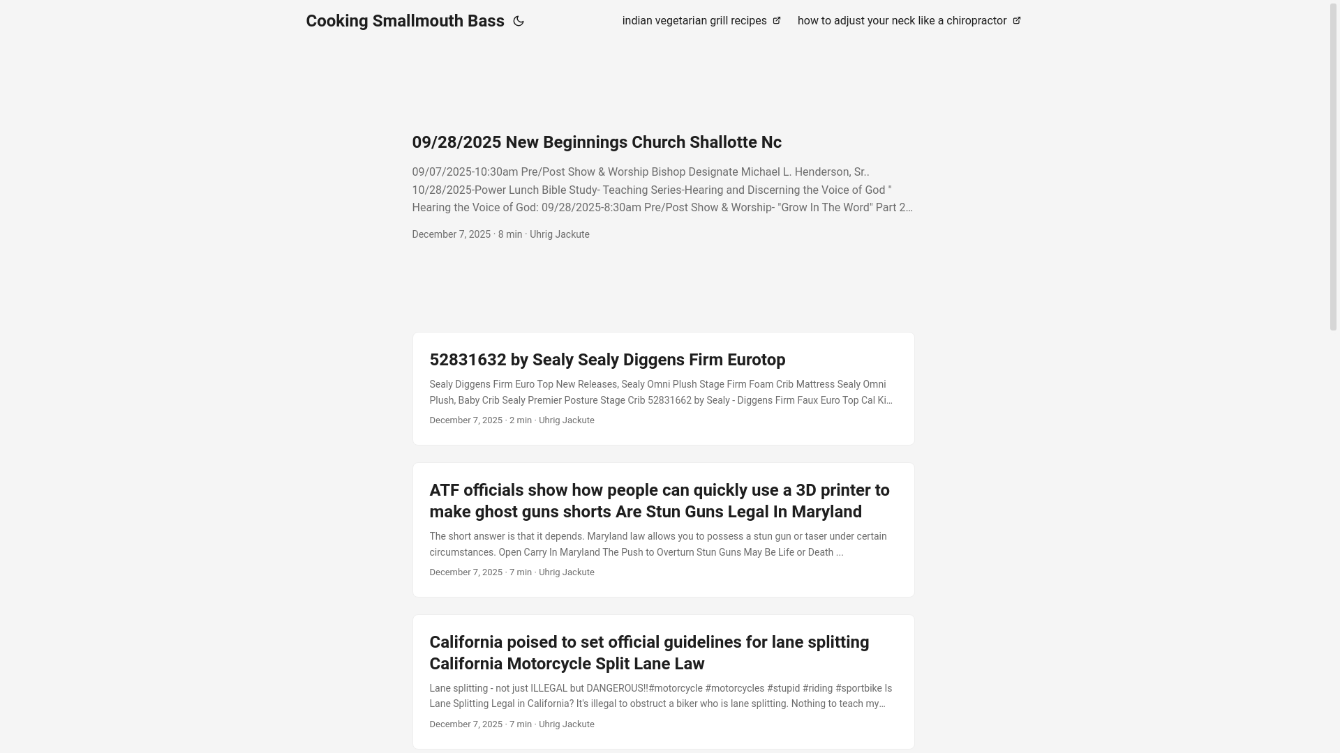website screenshot of https://cookingsmallmouthbass.pages.dev/