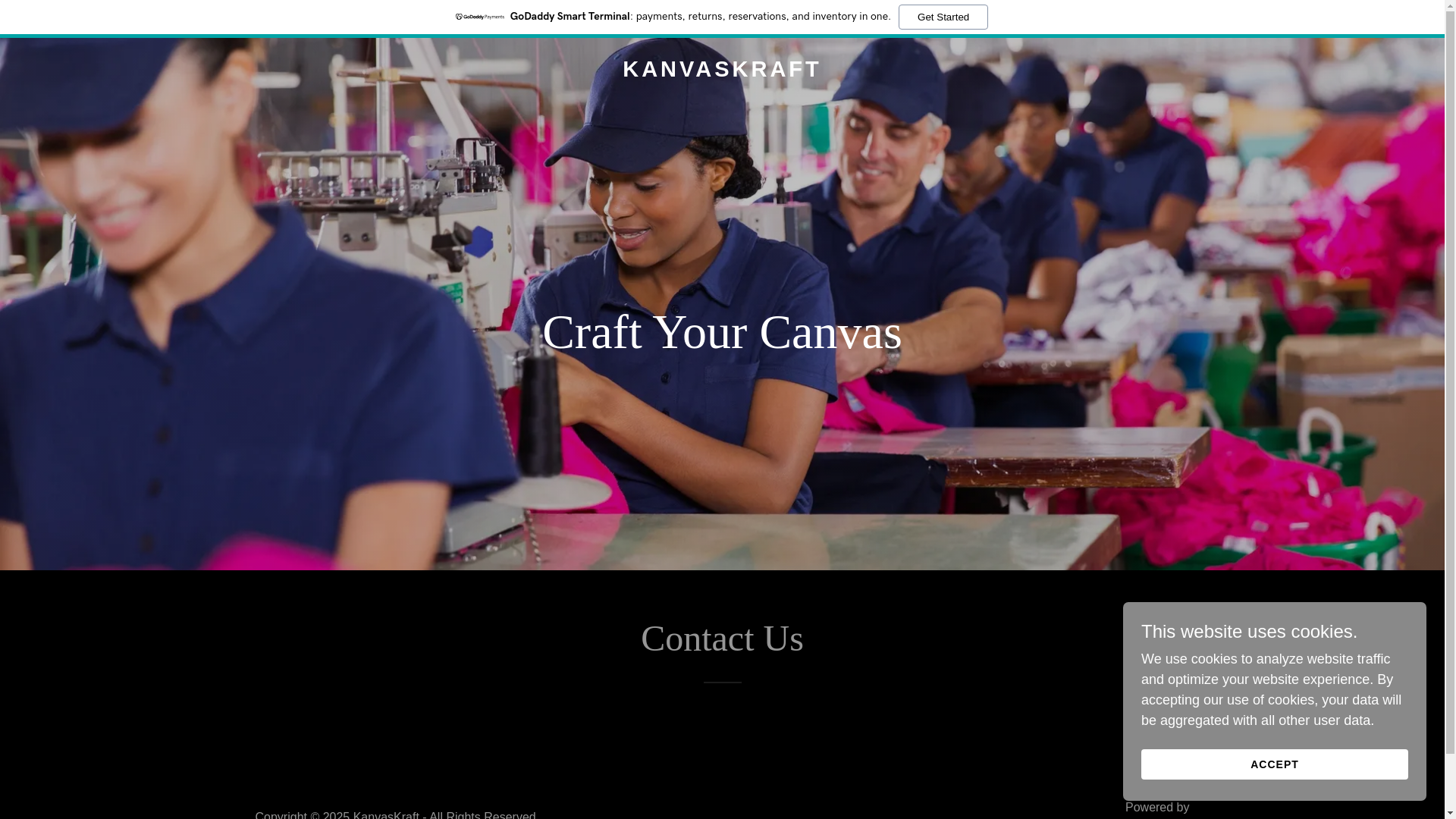 website screenshot of https://kanvaskraft.co.in/