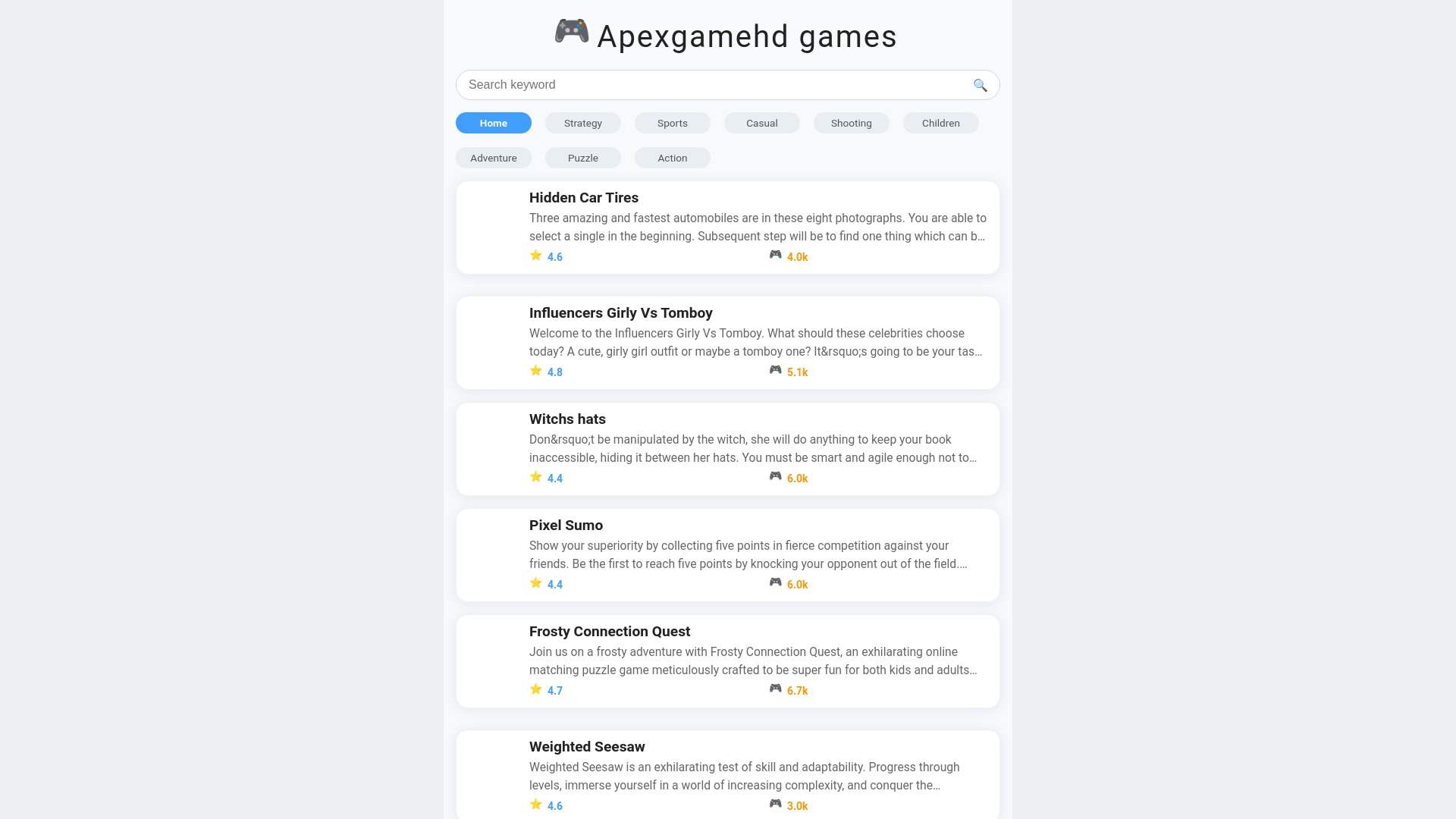 website screenshot of https://apexgamehd.top/