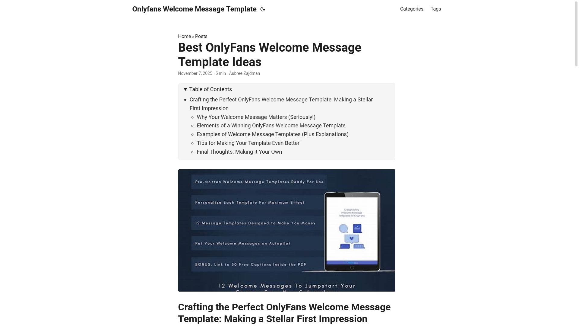 website screenshot of https://onlyfans-welcome-message-template.pages.dev/