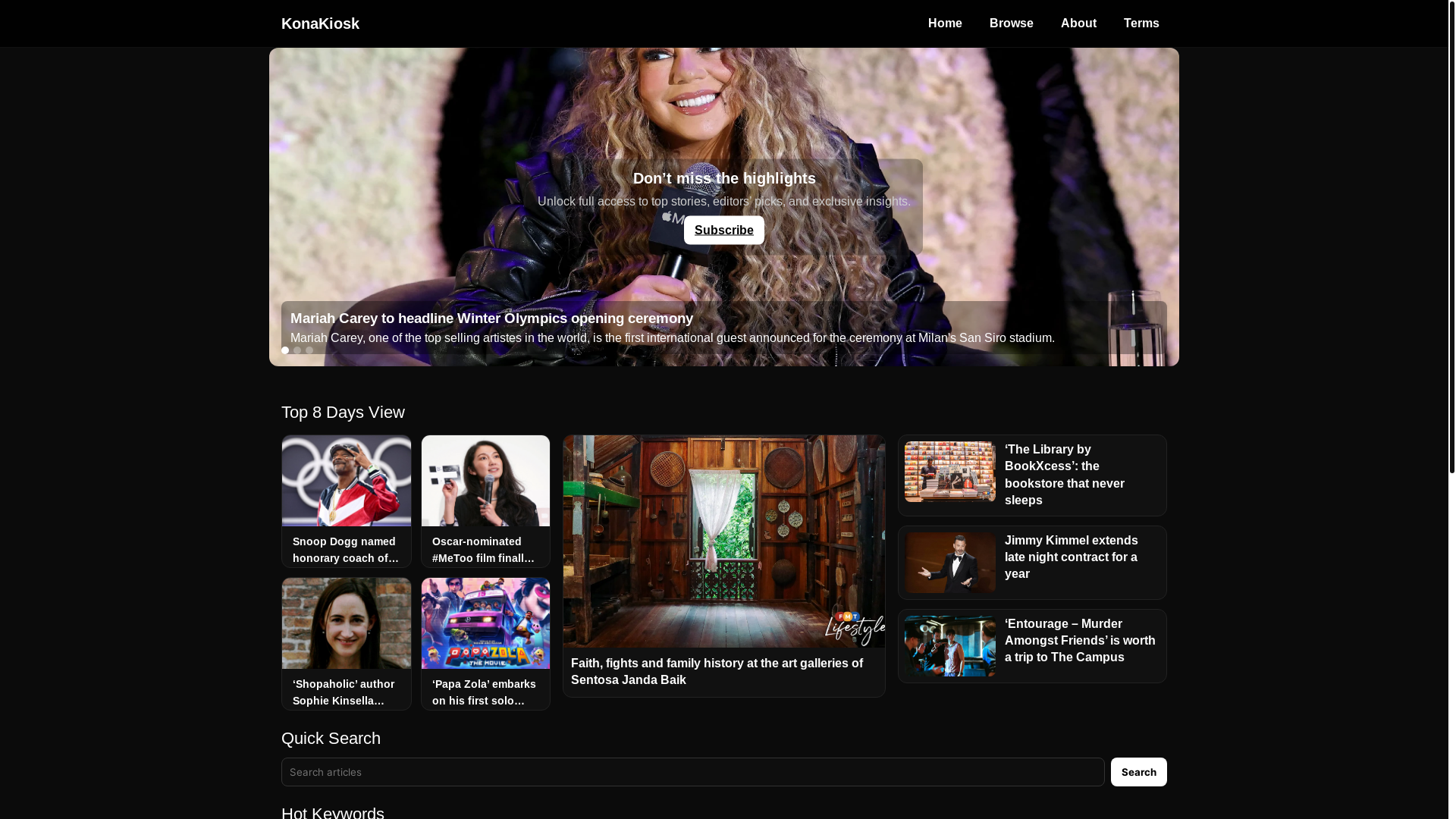 website screenshot of https://konakiosk.com/