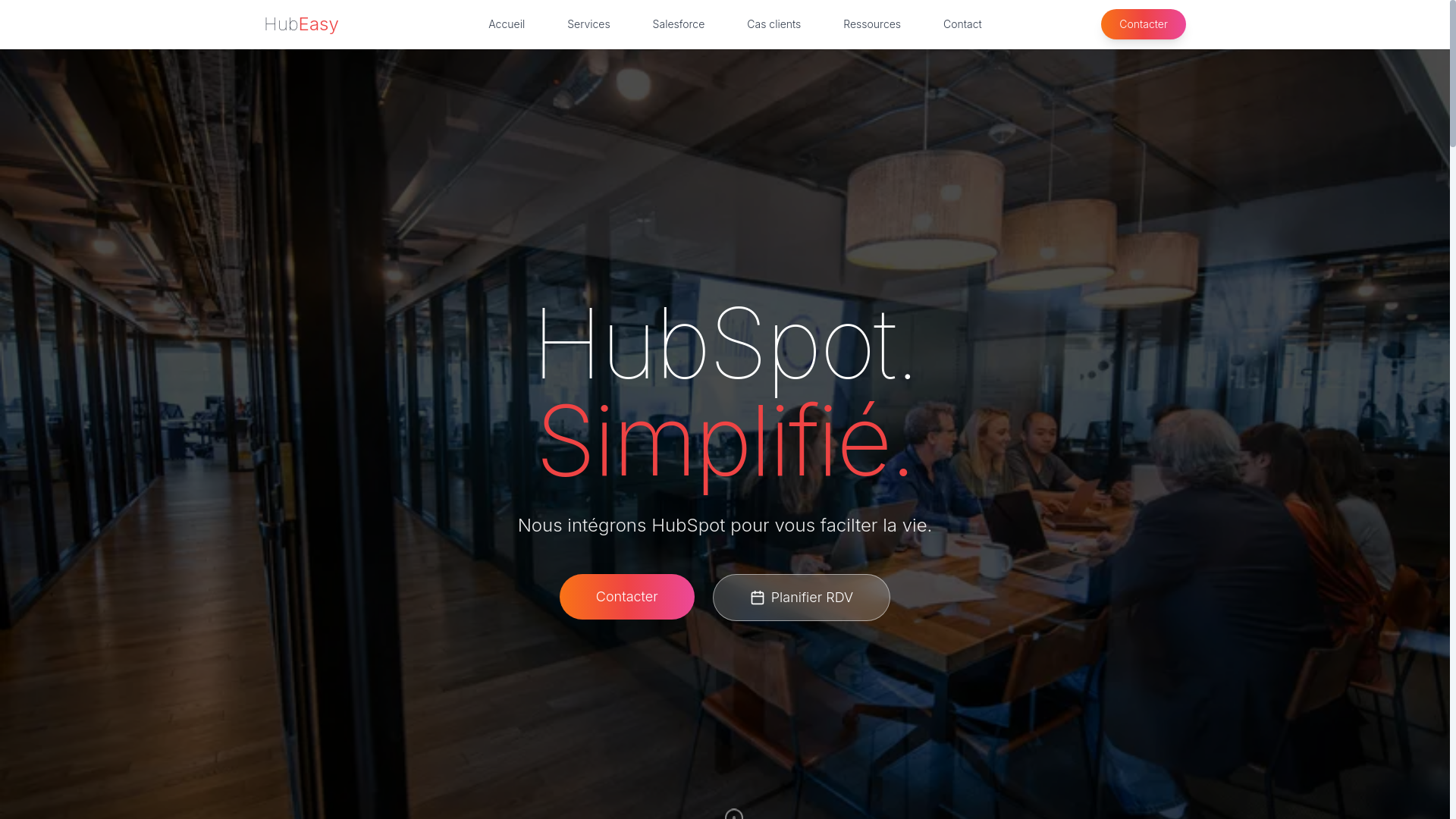 website screenshot of https://hubeasy.fr/