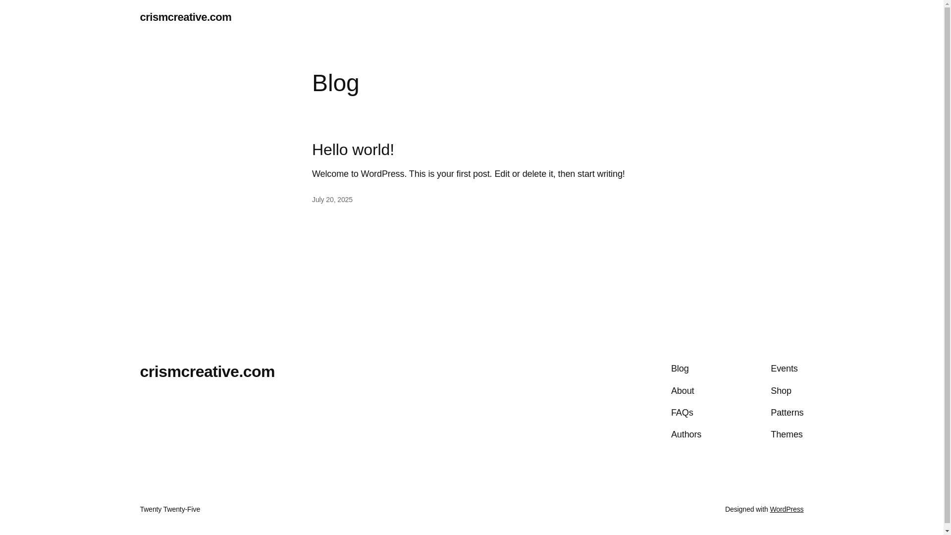 website screenshot of https://crismcreative.com/