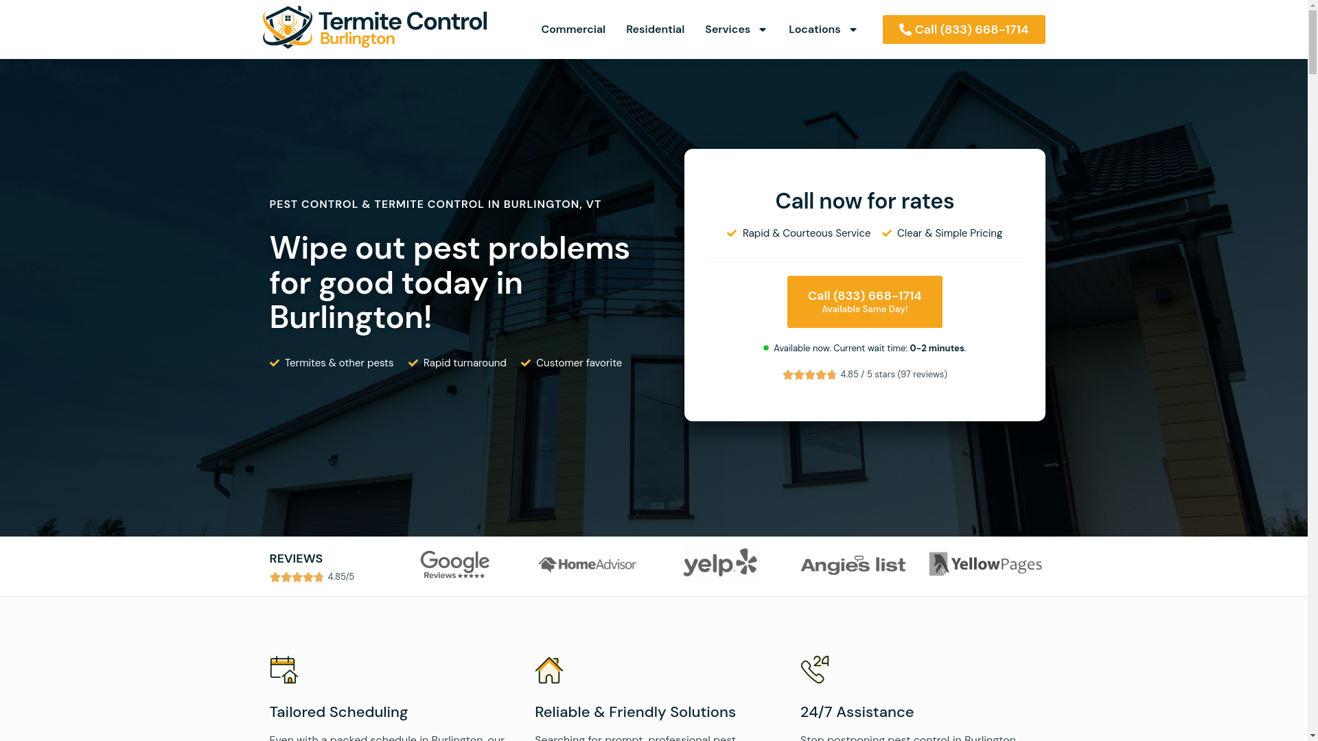 website screenshot of https://burlingtontermite.com/