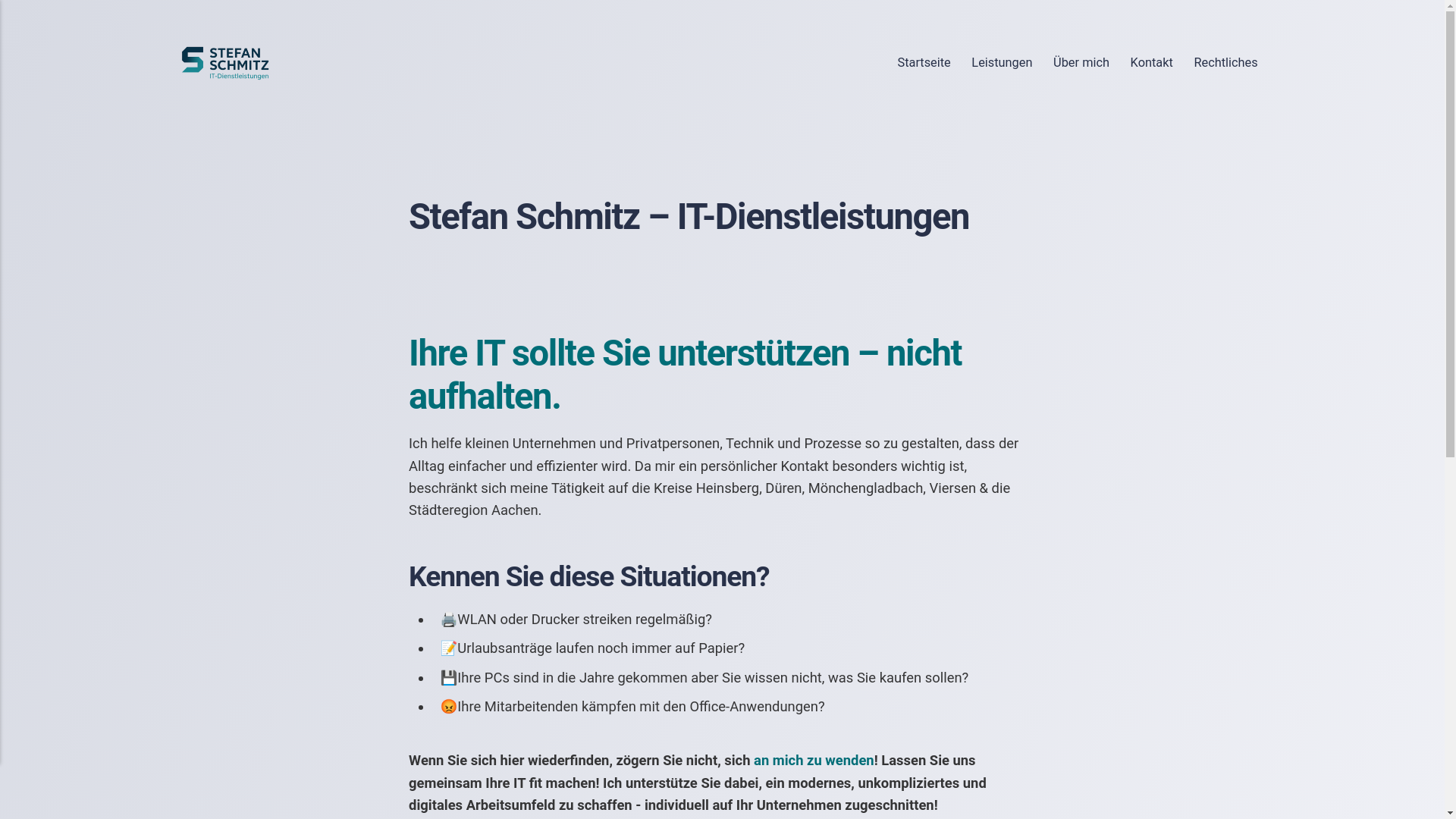 website screenshot of https://stefan-schmitz-it.de/