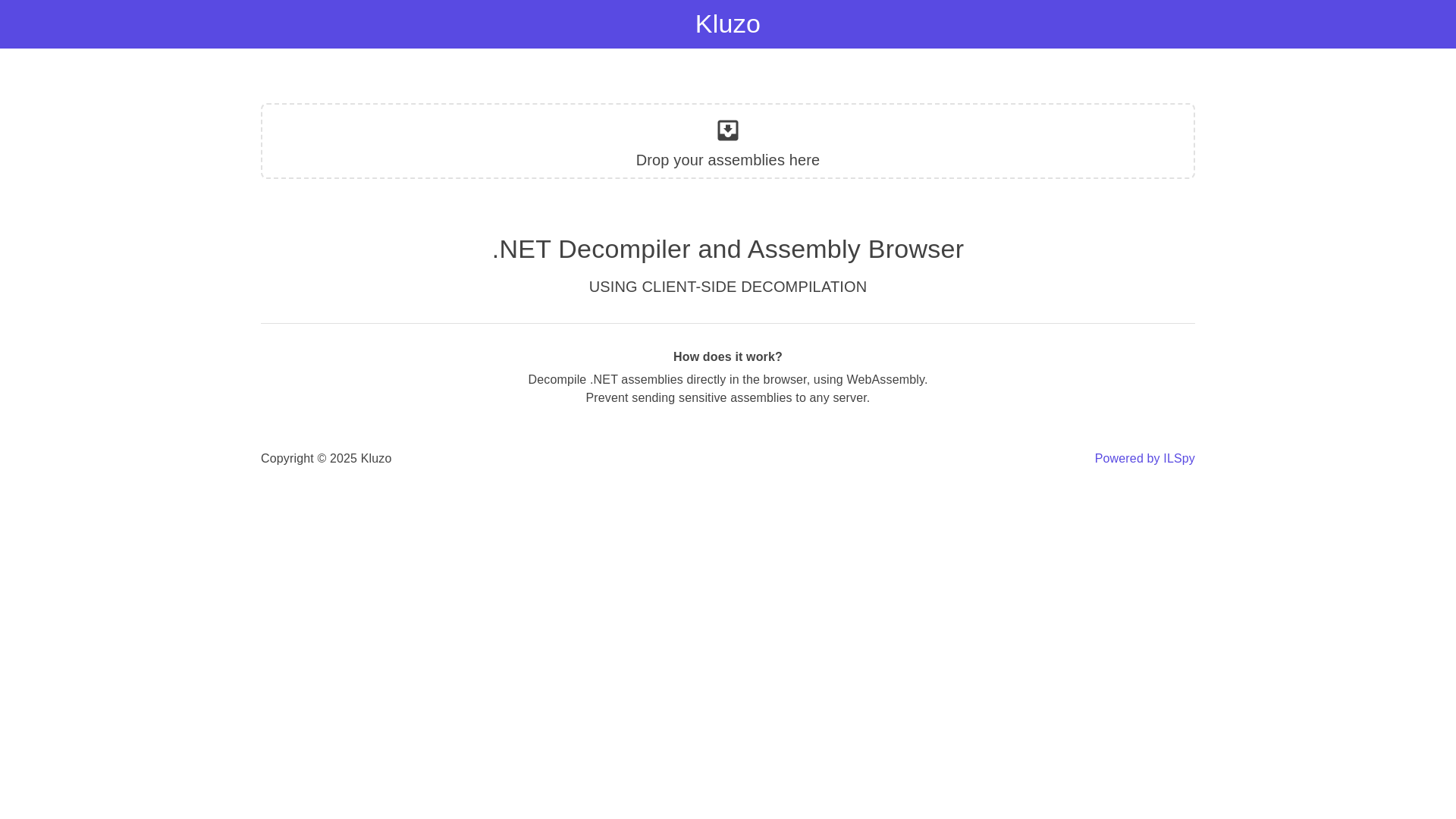 website screenshot of https://kluzo.net/
