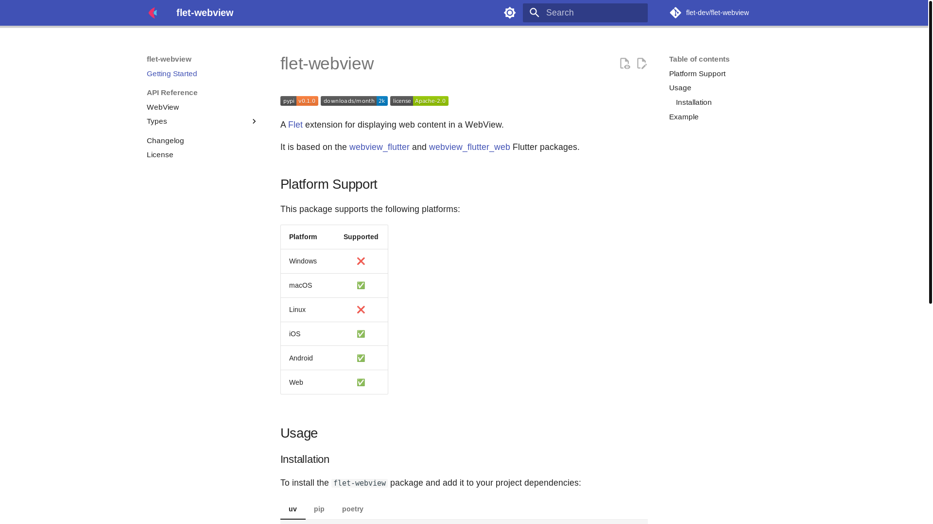 website screenshot of https://flet-webview-docs.pages.dev/