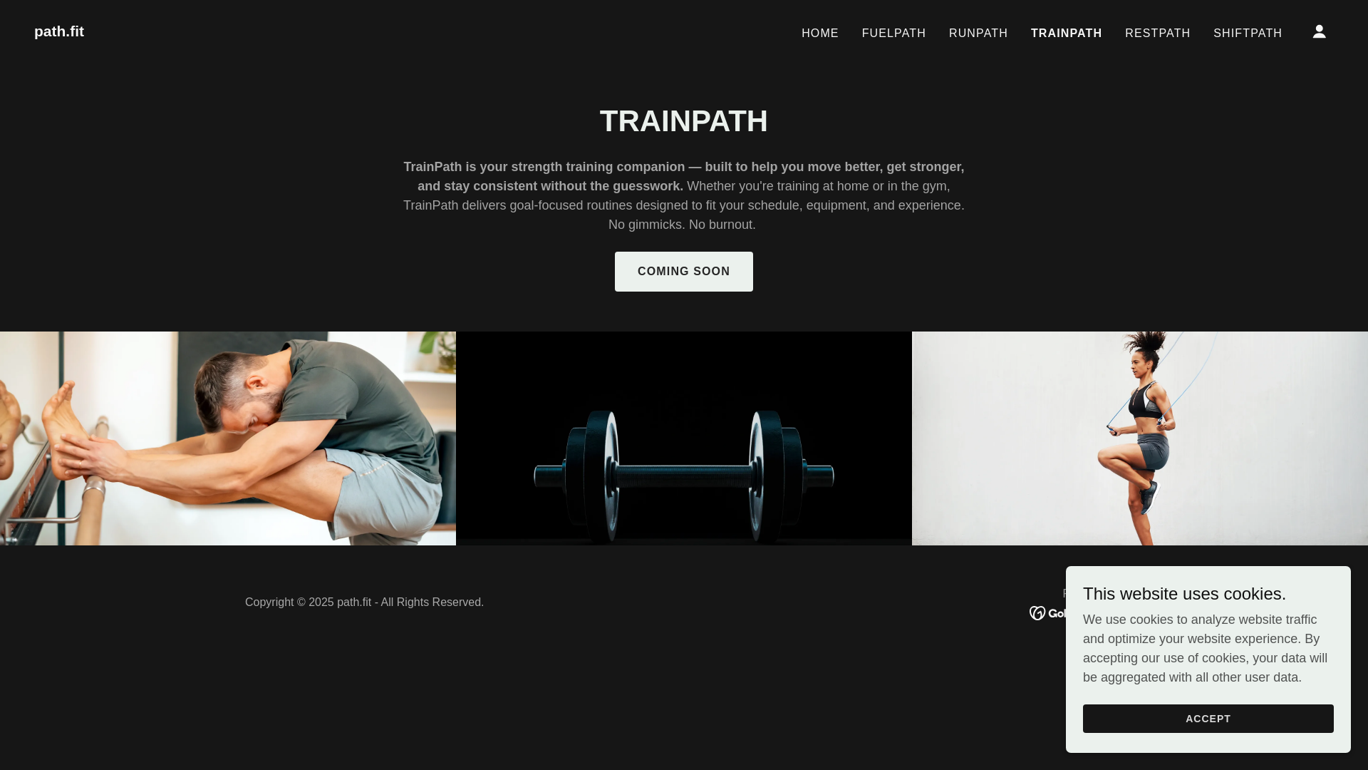 website screenshot of https://trainpath.fit/
