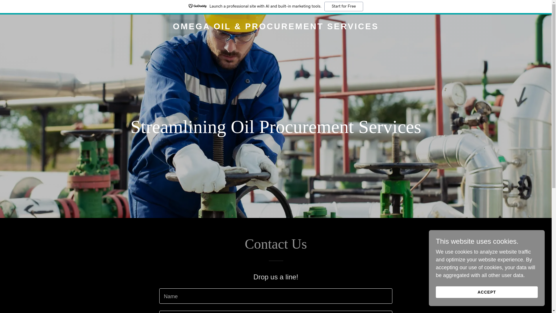 website screenshot of https://omegaoilprocurement.com/