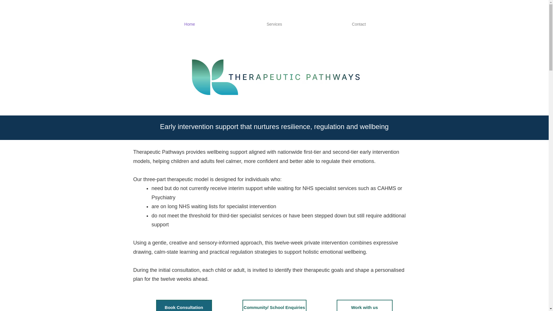 website screenshot of https://therapeuticpathways.org.uk/