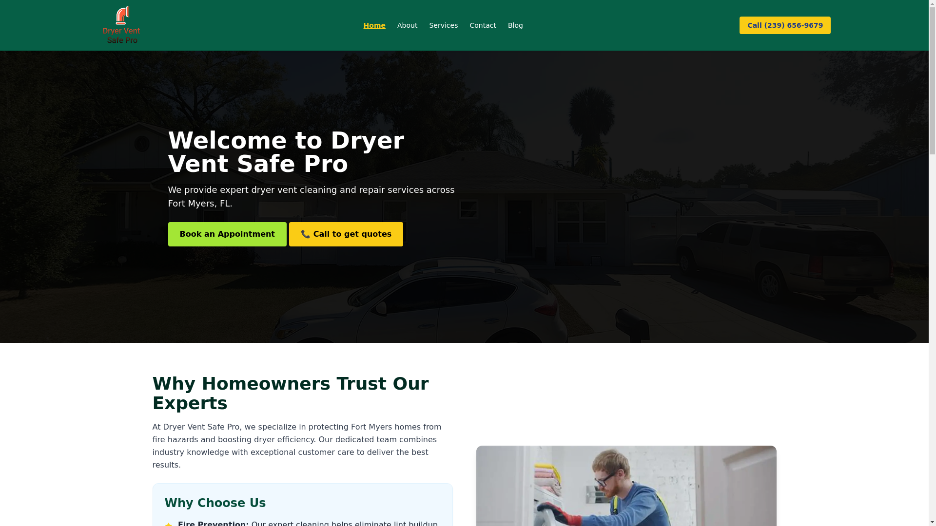 website screenshot of https://dryerventsafepro.site/