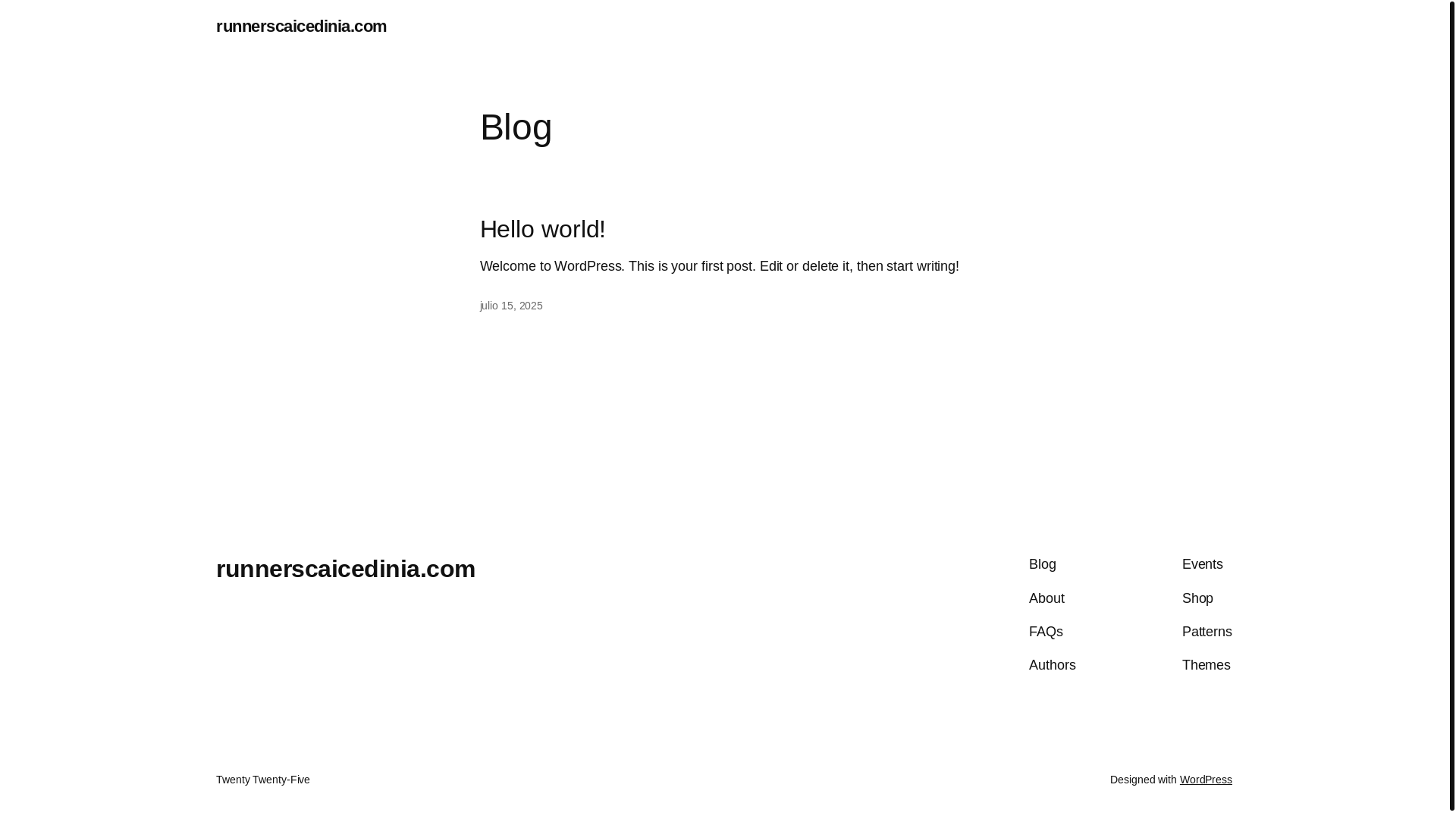 website screenshot of https://runnerscaicedinia.com/