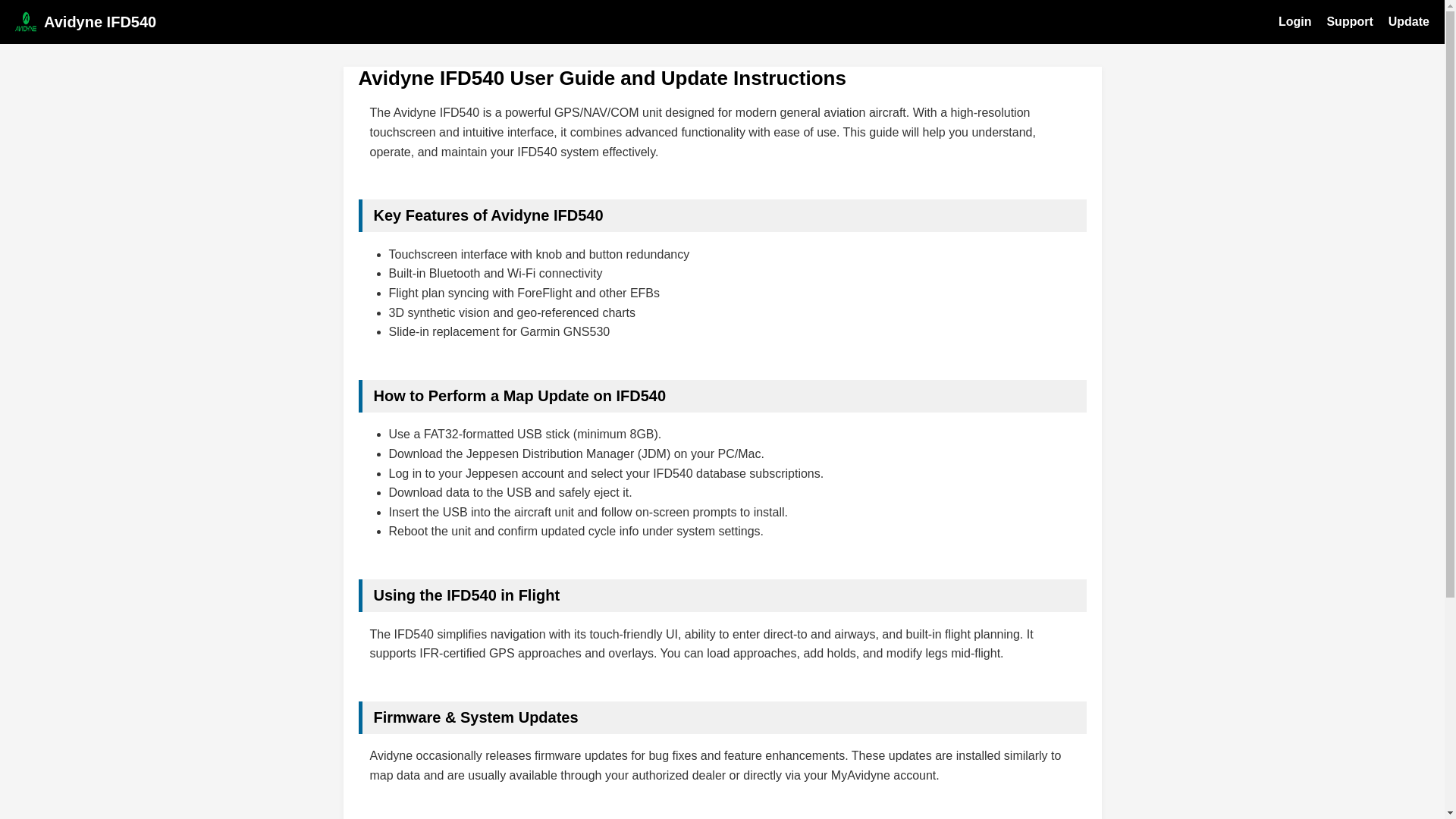 website screenshot of https://avidyne-ifd540.pages.dev/