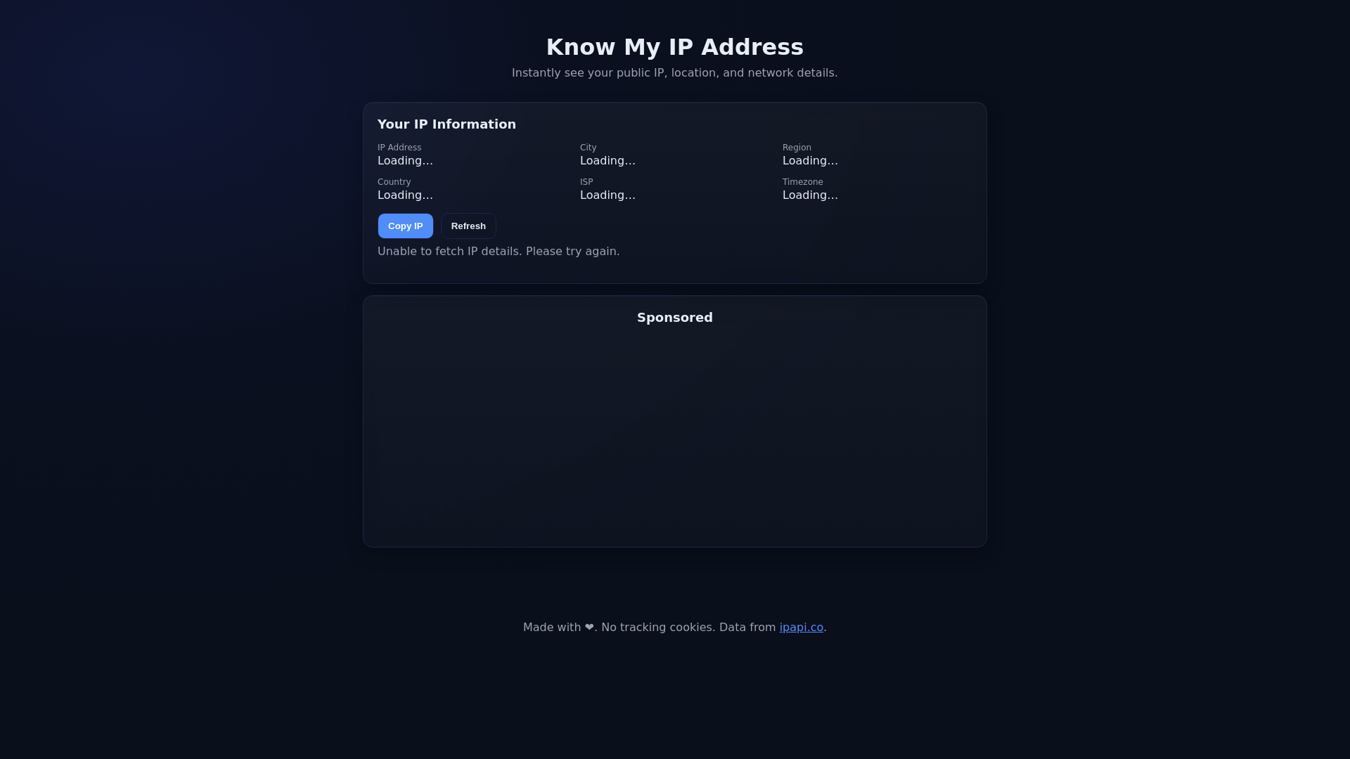 website screenshot of https://knowmyipaddress.pages.dev/