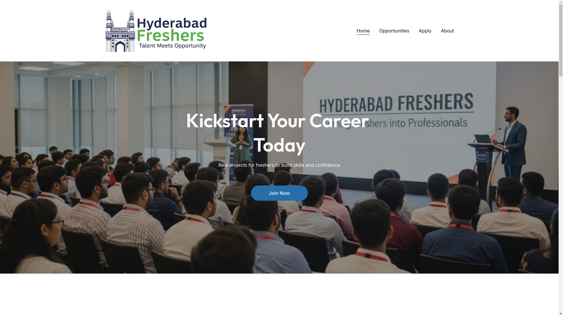 website screenshot of https://hyderabadfreshers.com/