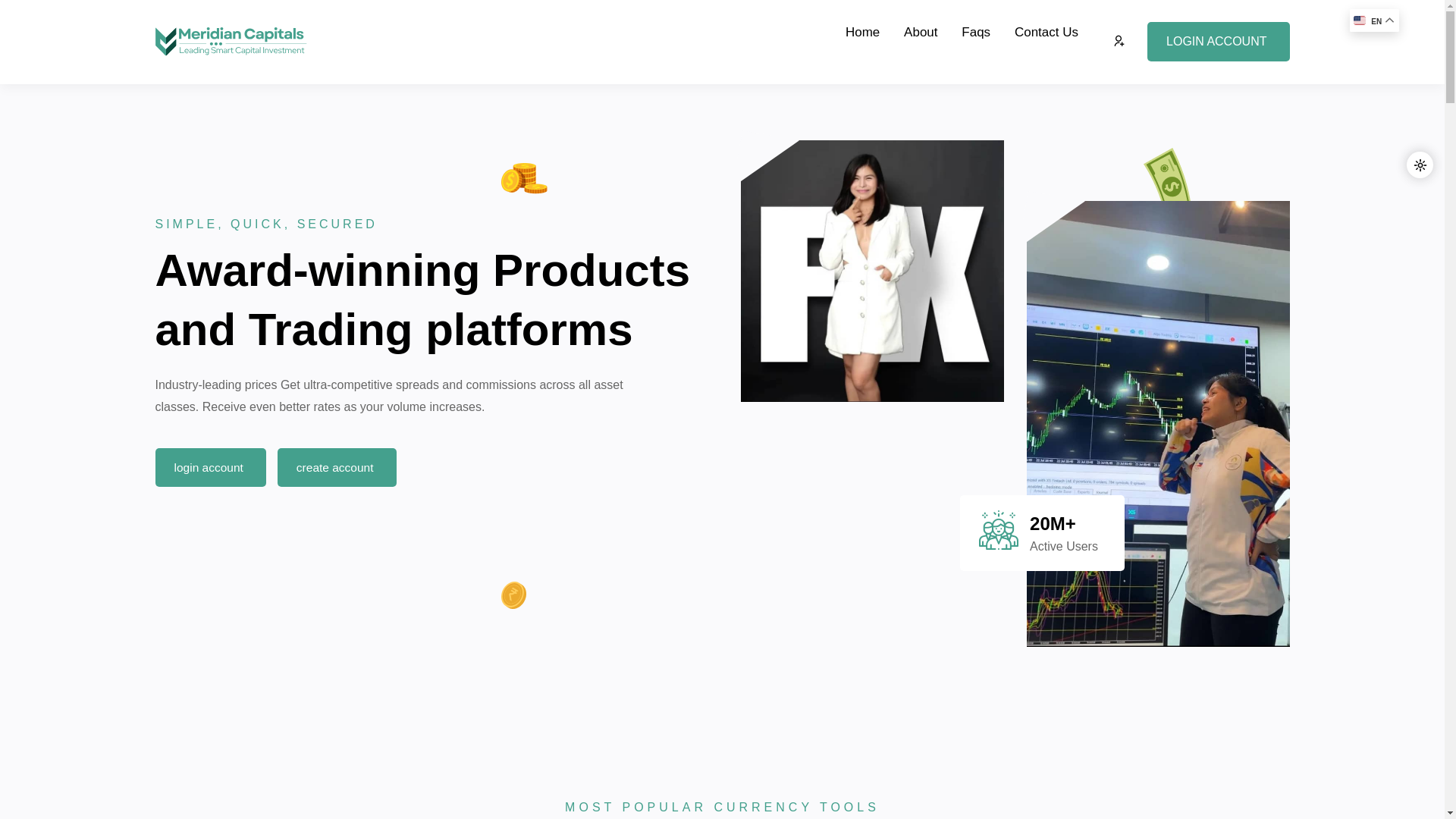 website screenshot of http://www.meridiancapitaltrades.com