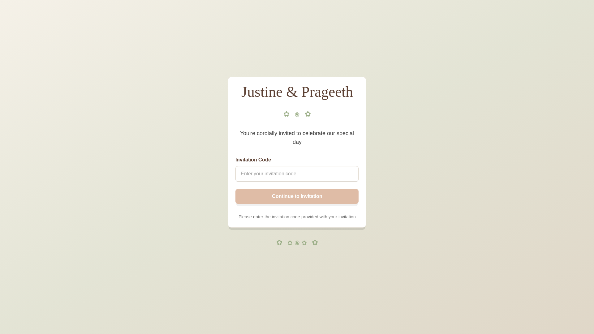 website screenshot of https://prageethxjustine.com/