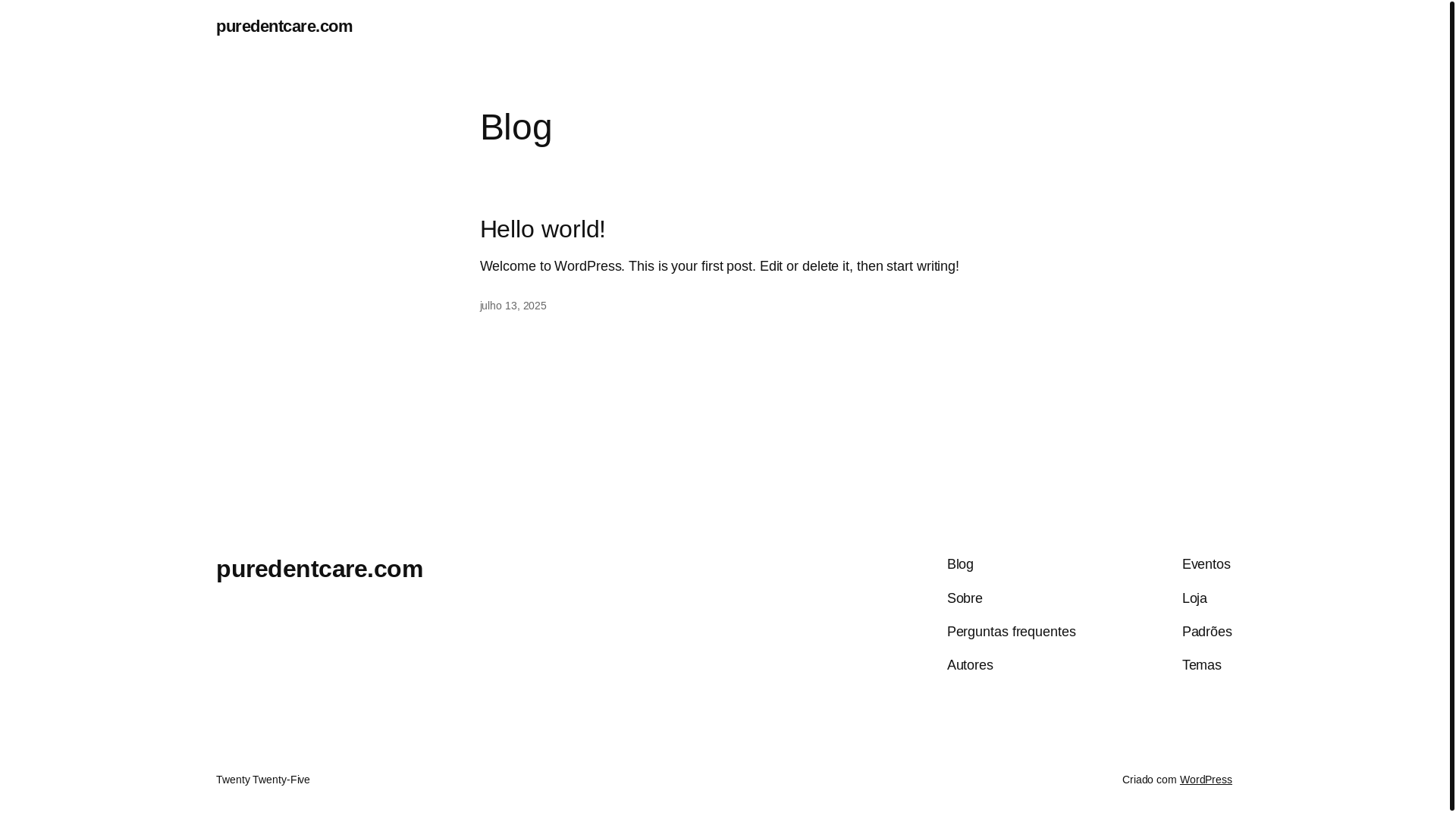website screenshot of https://puredentcare.com/