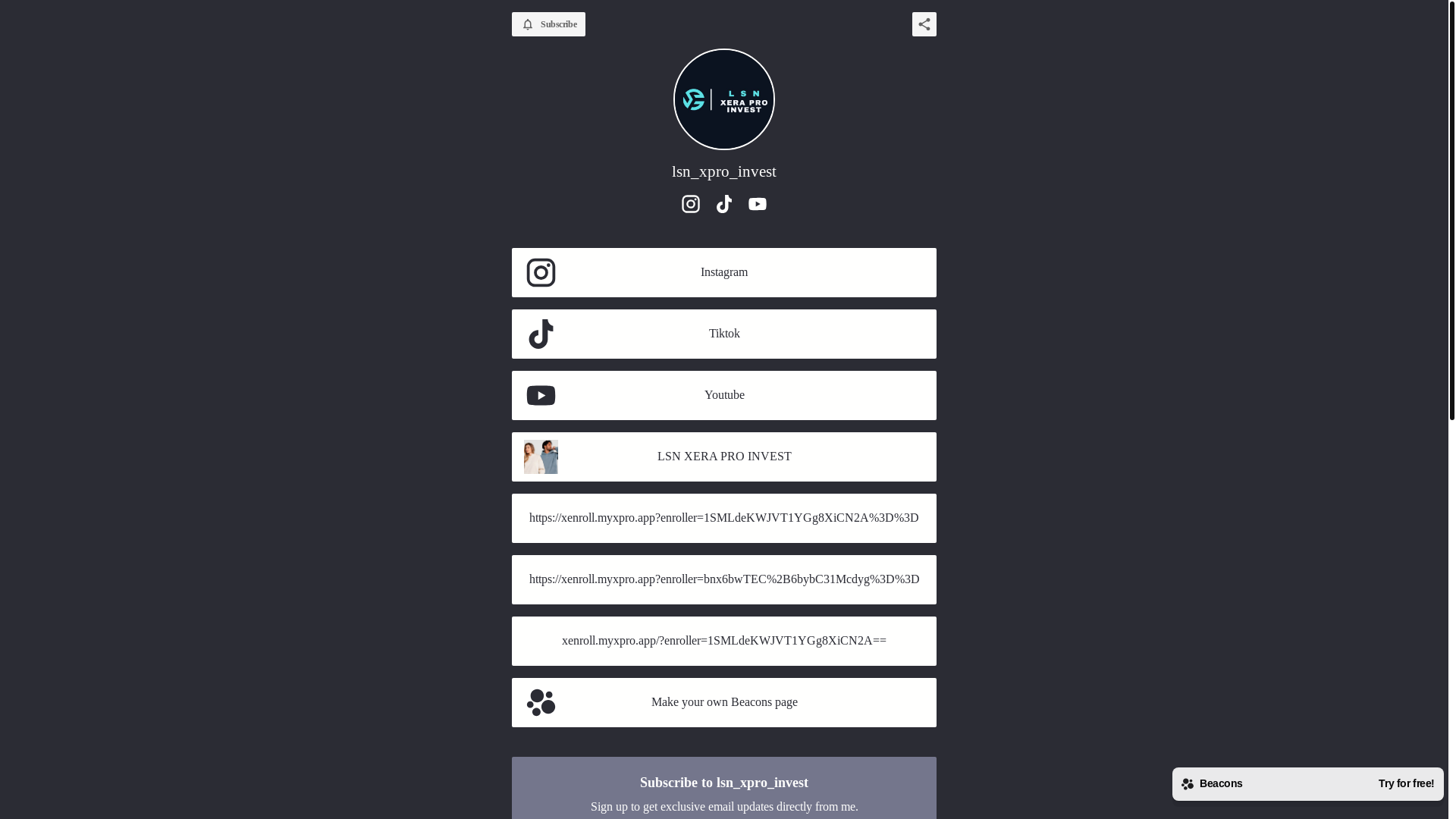 website screenshot of https://lsnxproinvest.com/