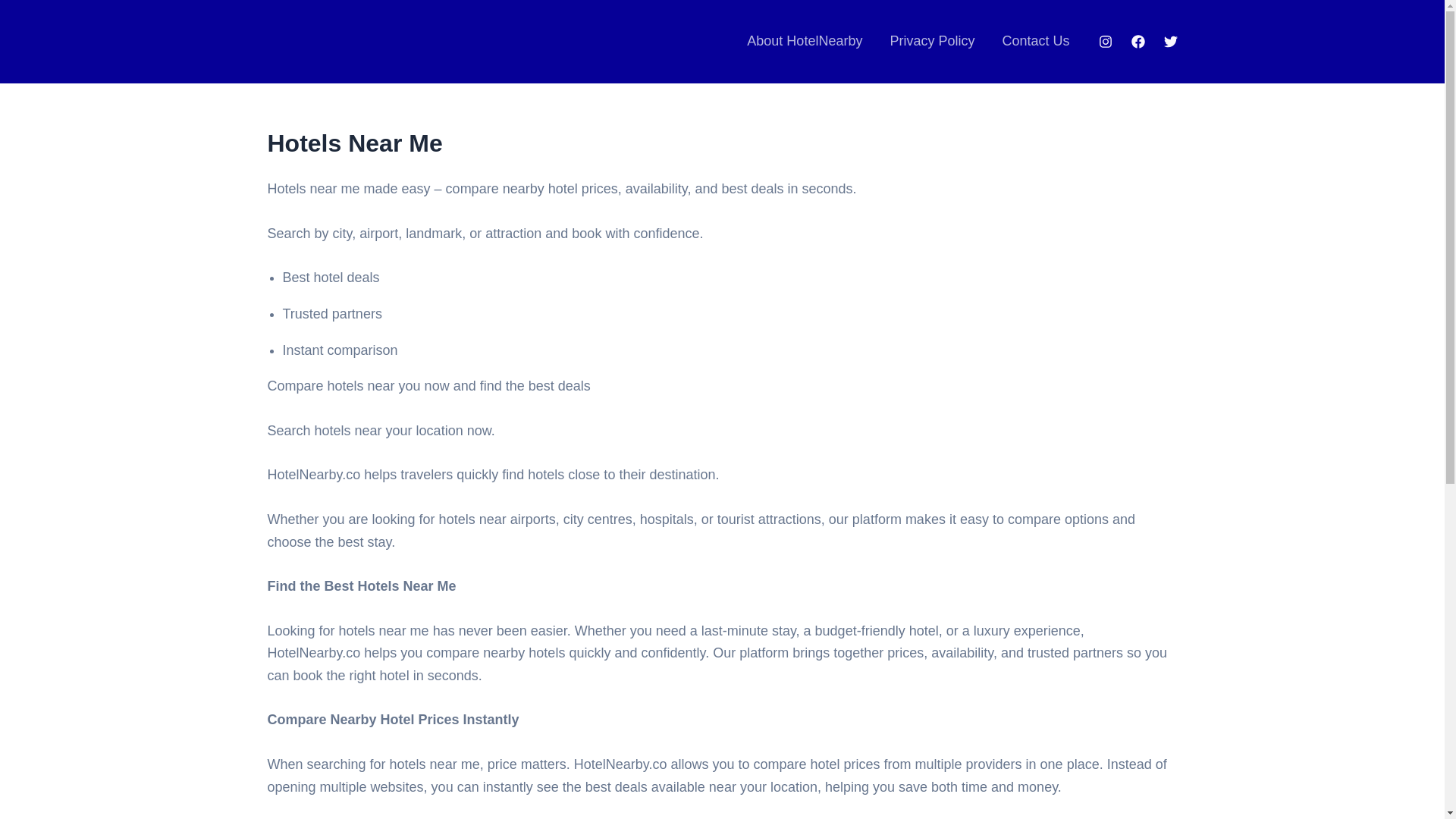 website screenshot of https://hotelnearby.co/