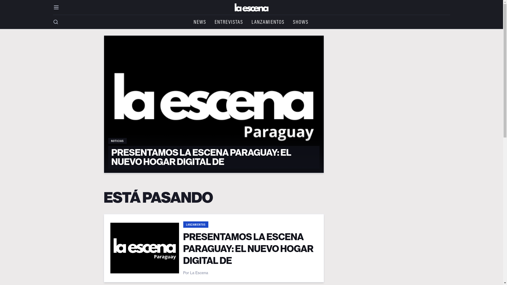 website screenshot of https://laescena.com.py/