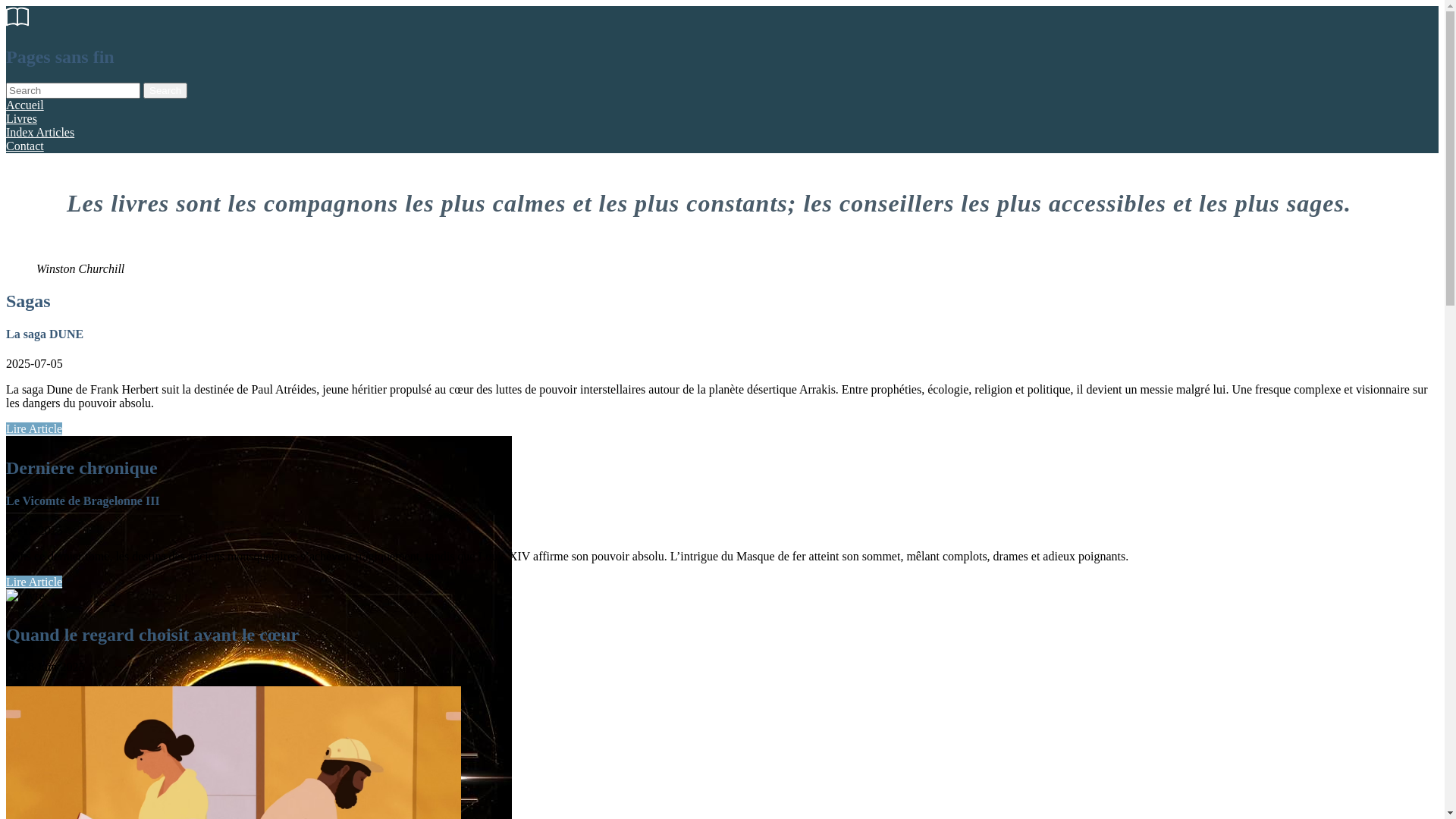 website screenshot of https://pagessansfin.fr/