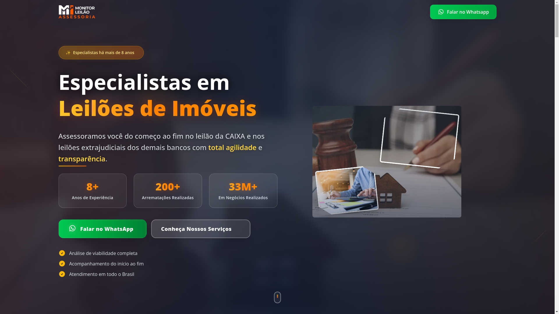 website screenshot of https://assessoriaparaleiloes.com.br/