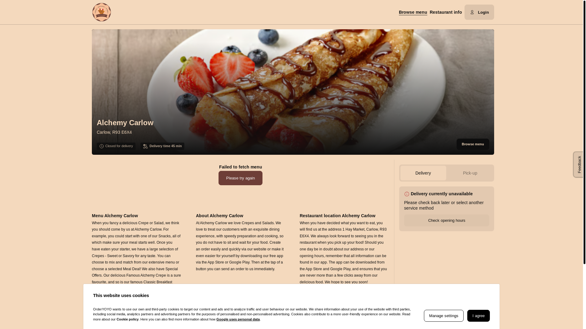 website screenshot of https://alchemycarlow.ie/