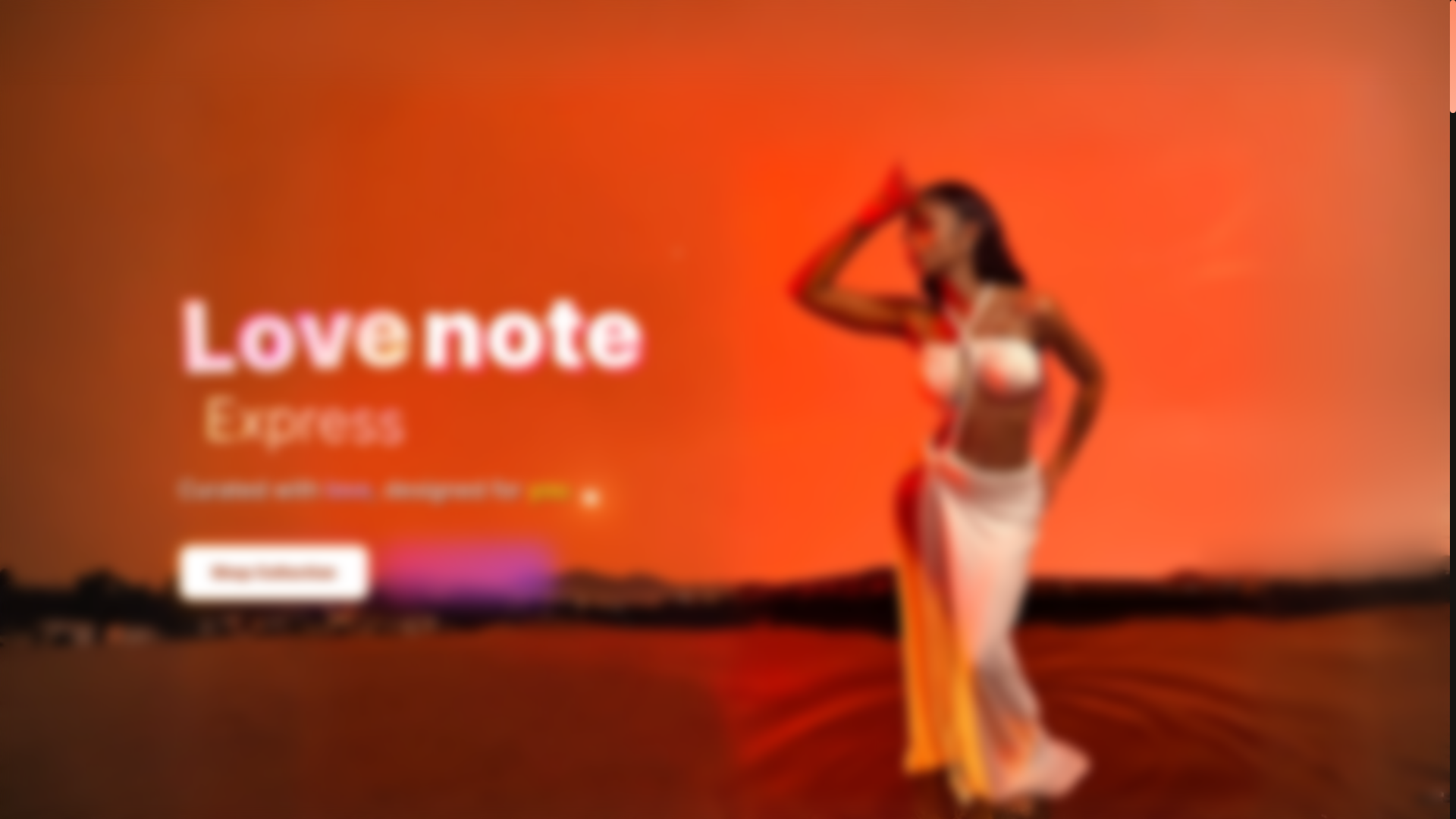 website screenshot of https://shoplovenote.love/