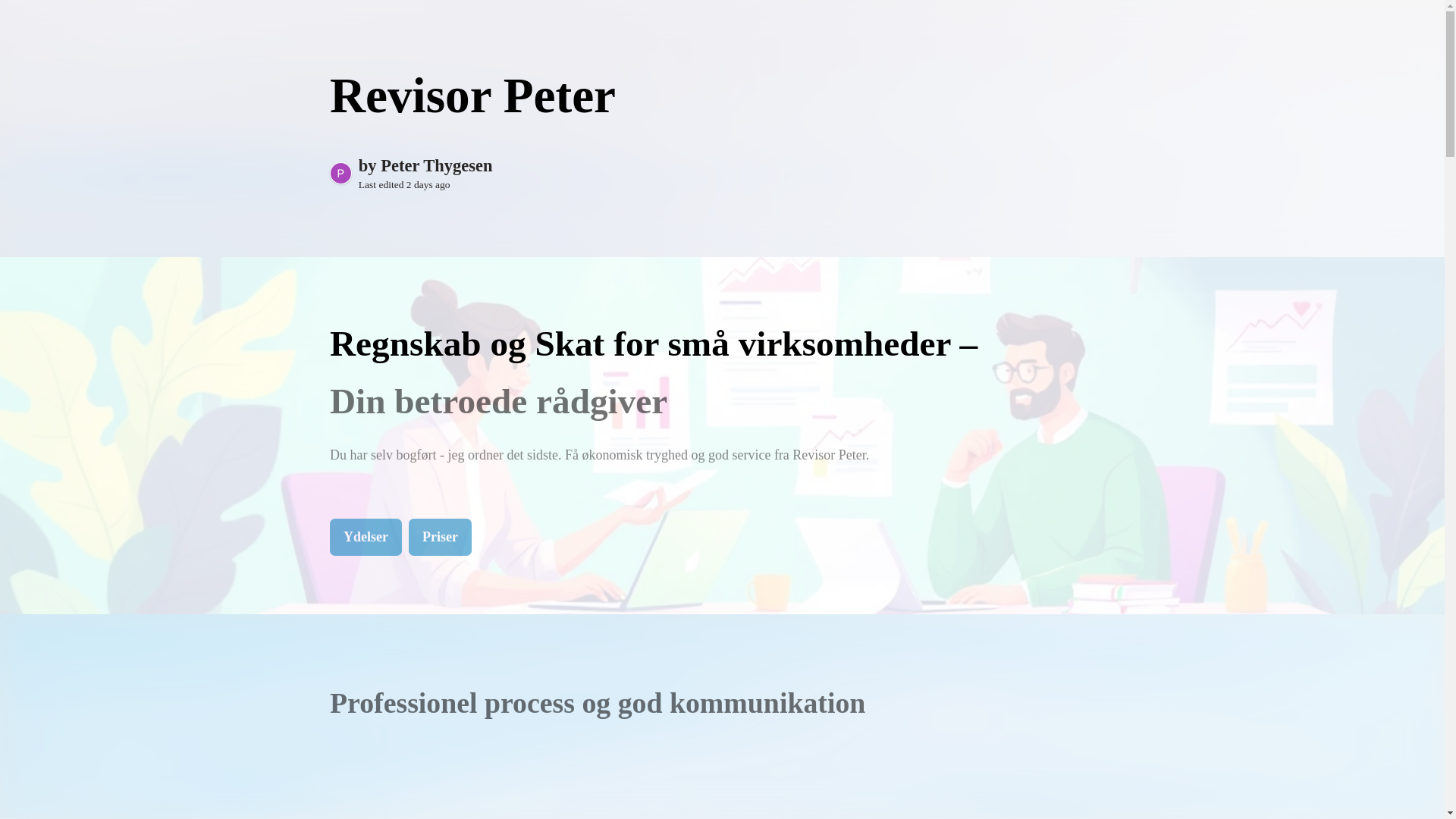website screenshot of https://revisorpeter.dk/