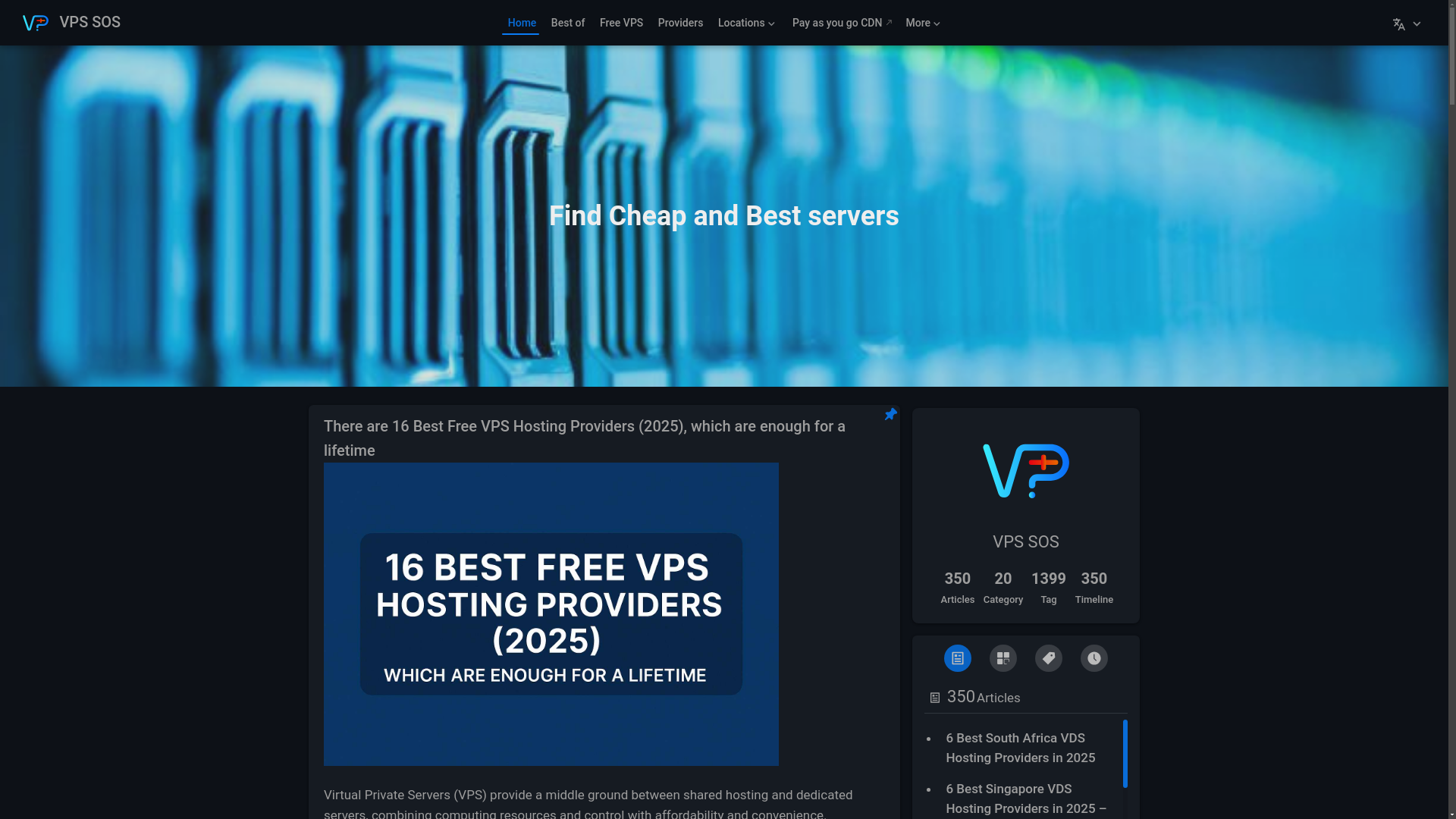website screenshot of https://vpssos.pages.dev/