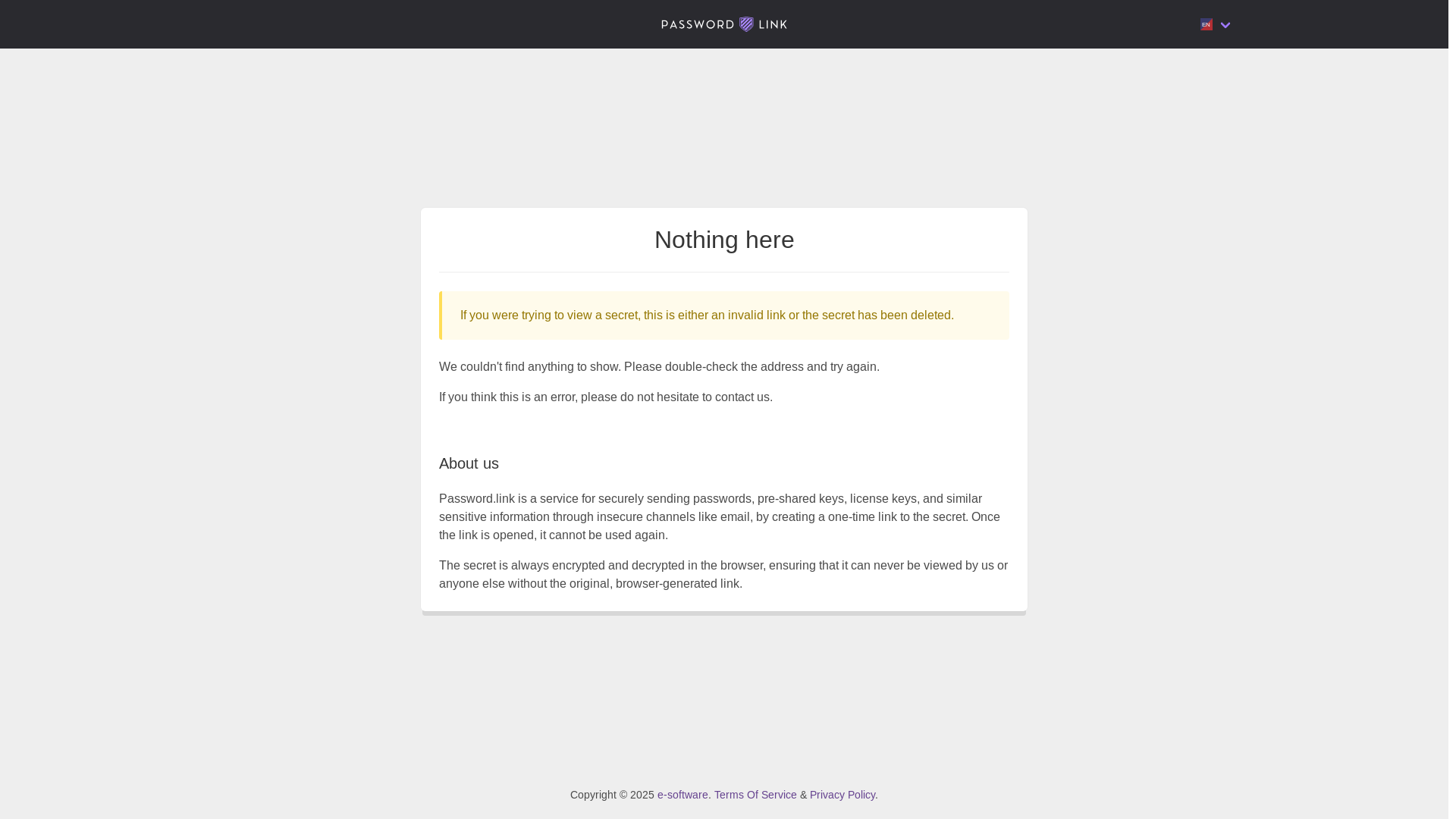 website screenshot of https://password.link/UyJH3m2v/#dlp6Wi40Yk5LfCY8Nm5Gb0Rt