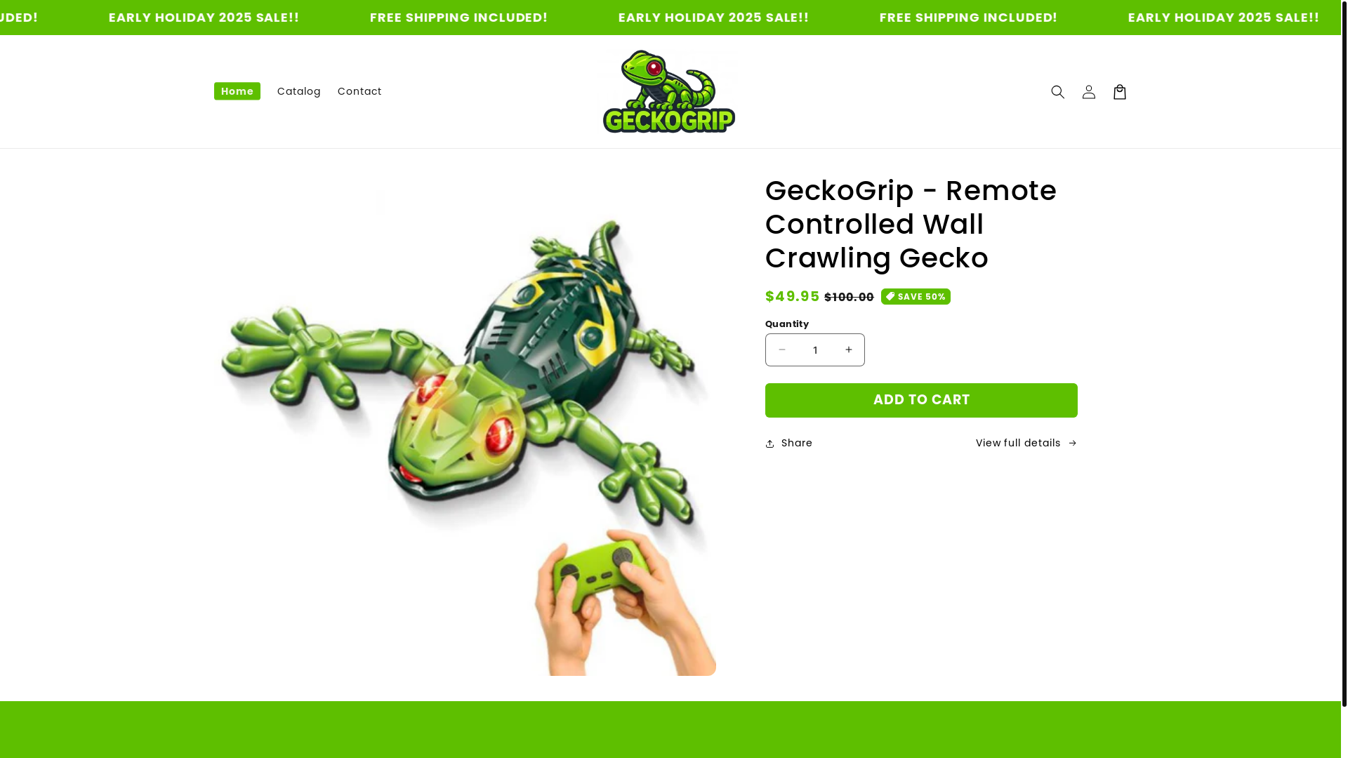 website screenshot of https://geckogripshop.com/