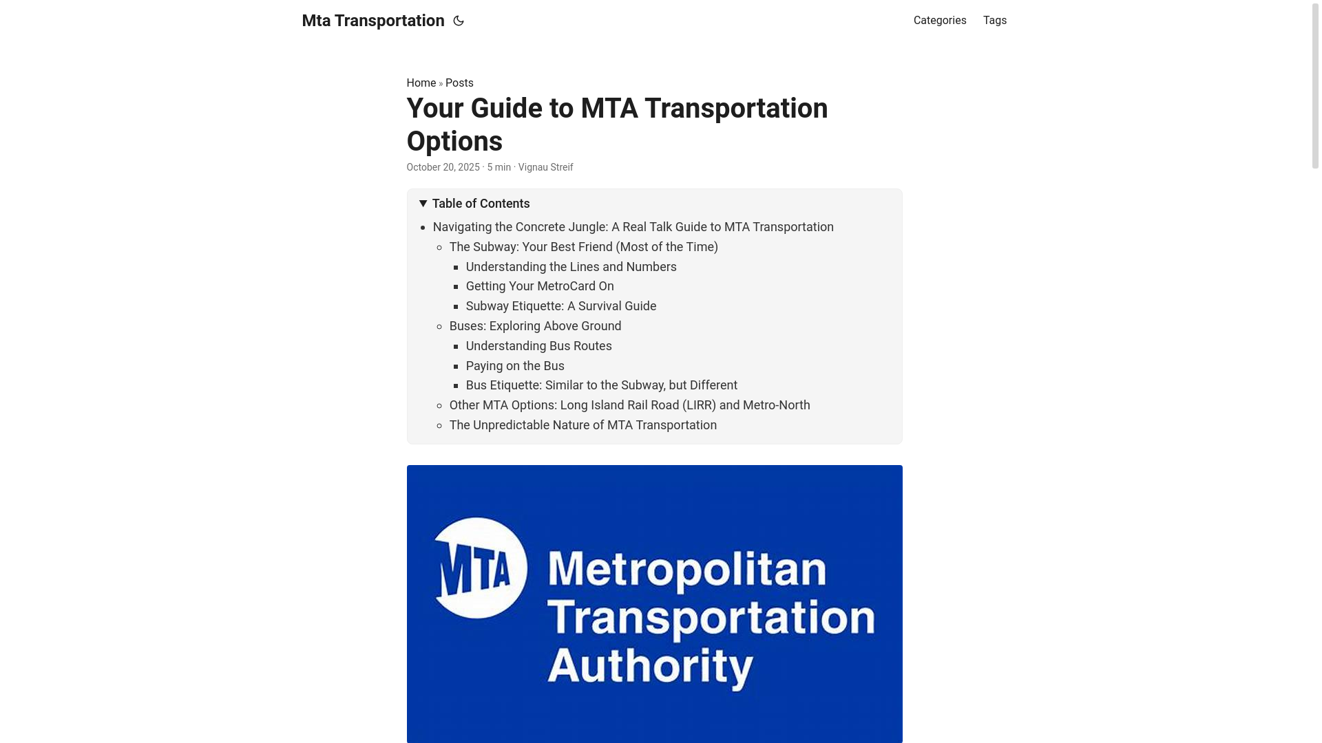 website screenshot of https://mta-transportation.pages.dev/