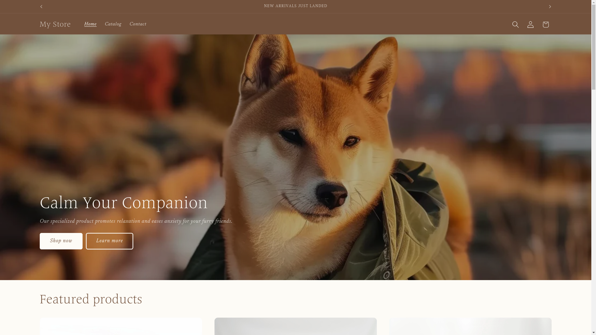 website screenshot of https://pawsandpeace.store/