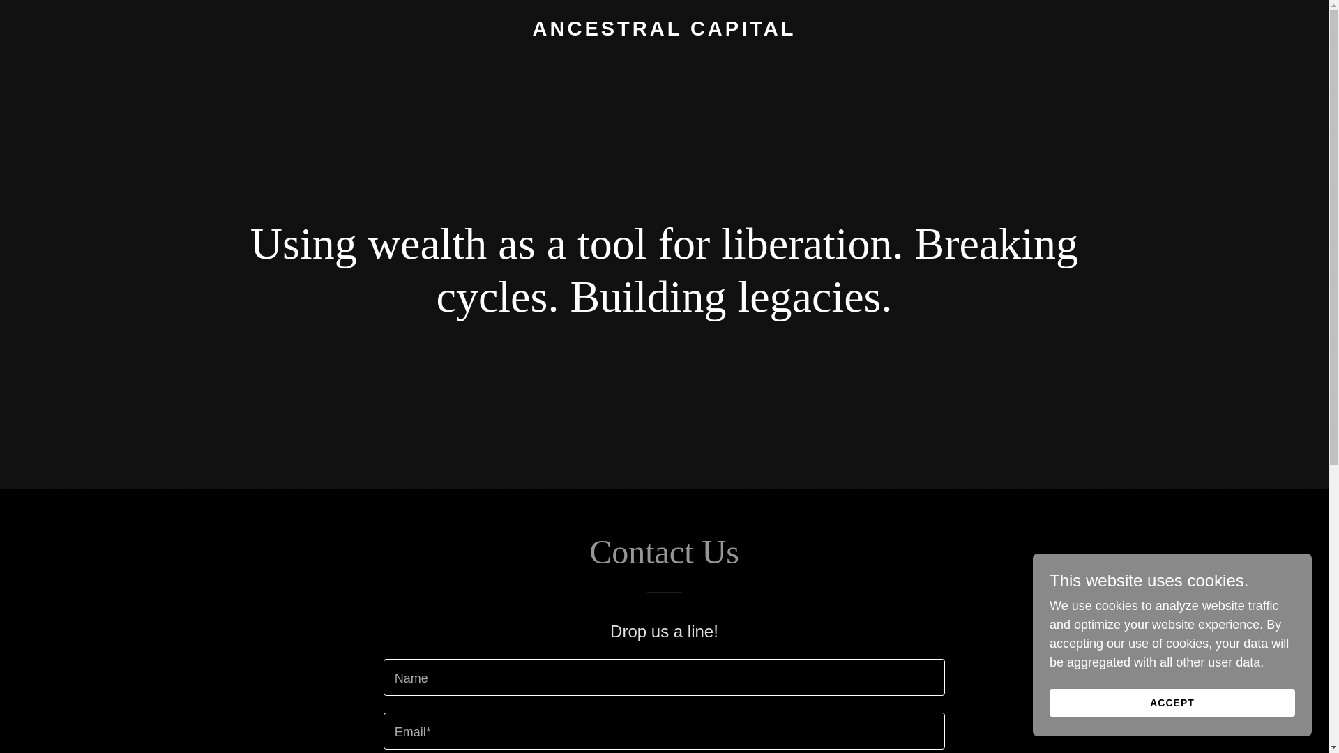 website screenshot of https://ancestralcapital.org/