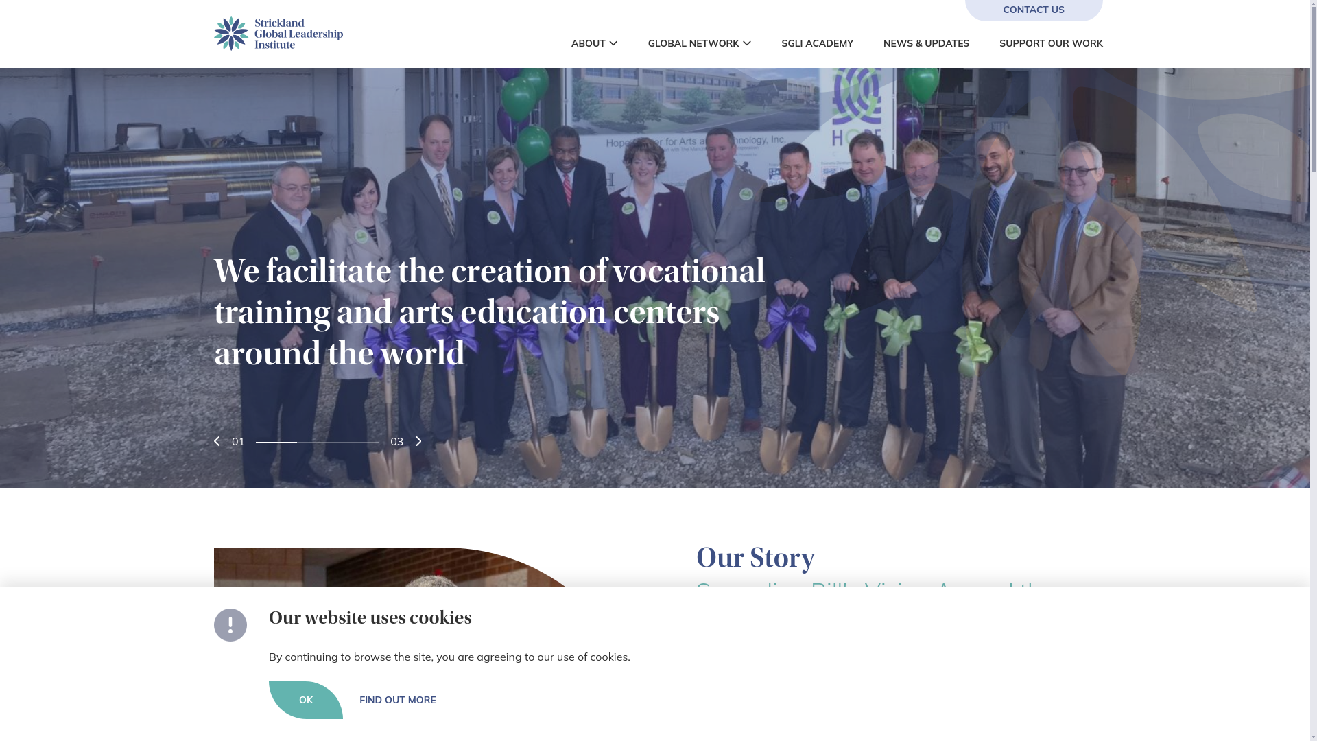 website screenshot of https://stricklandglobal.org/